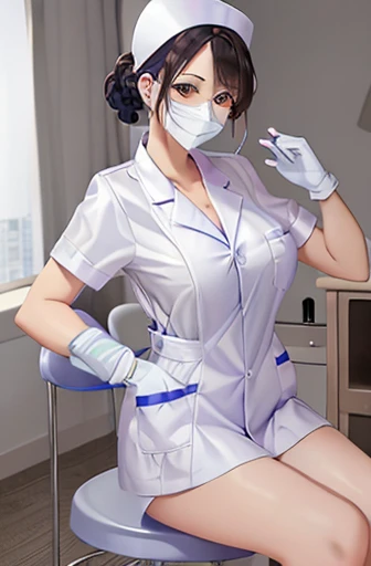 nurse uniform,hospital, latex nurse suit,nurses,busty,elbow gloves,labcoat,silverhair woman,azure eyes , gigantic boobs ,medical instruments,asian nurse,two nurses,speculum,examination room,oversize boobs, ,big ass ,strap on, lay on table ,legs spreaded,giving birth,gyno chair , dentist,Milf