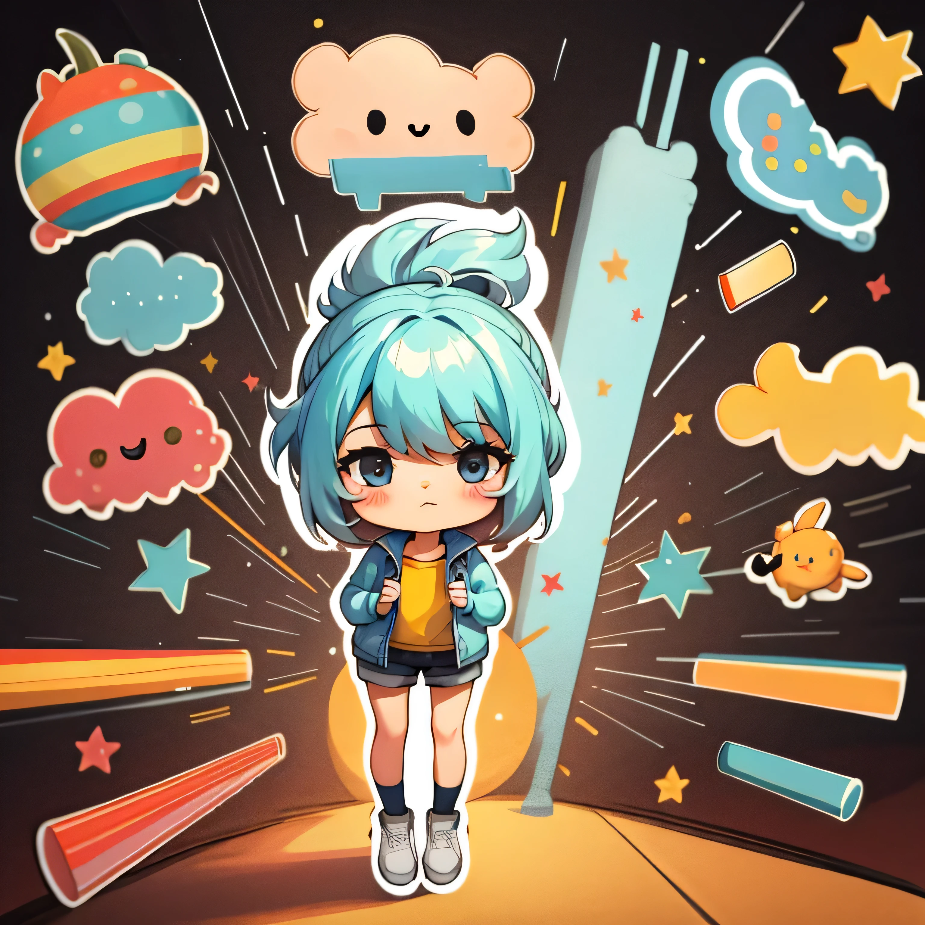 Girl standing in Q version