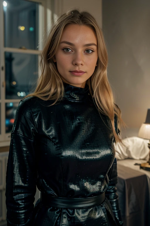 RAW uhd ganzkörperaufnahme 24 years blonde normalaufnahme, cheveux blonds roux, Castles, wavy, (Femme aux yeux verts) in the apartment, Vorgeschichte von New York city gym, starry night sky, ,Mamas Natutai, La toile de fond de la nuit de la ville,Black High Neck Bodycon Dress , detailded (tissu!, cheveux!, sliver, couleur!, Mangelhaftigkeiten:1.1), High level of detail of bright eyes, (looking into camera), specular lighting, DSLR, ultra quality, mise au point nette, tranchant, profondeur de champs, Filmkorn, (centered), Fujifilm XT3, Cristal, Le centre du cadre, joli visage, mise au point nette, Laternenpfahl, Neonlichter, Bokeh, (poorly lit), discret, dans la nuit, (Ciel nocturne), couleurps entier, Plan moyen, , Pas de soutien-gorge, NSFW (en anglais seulement), .