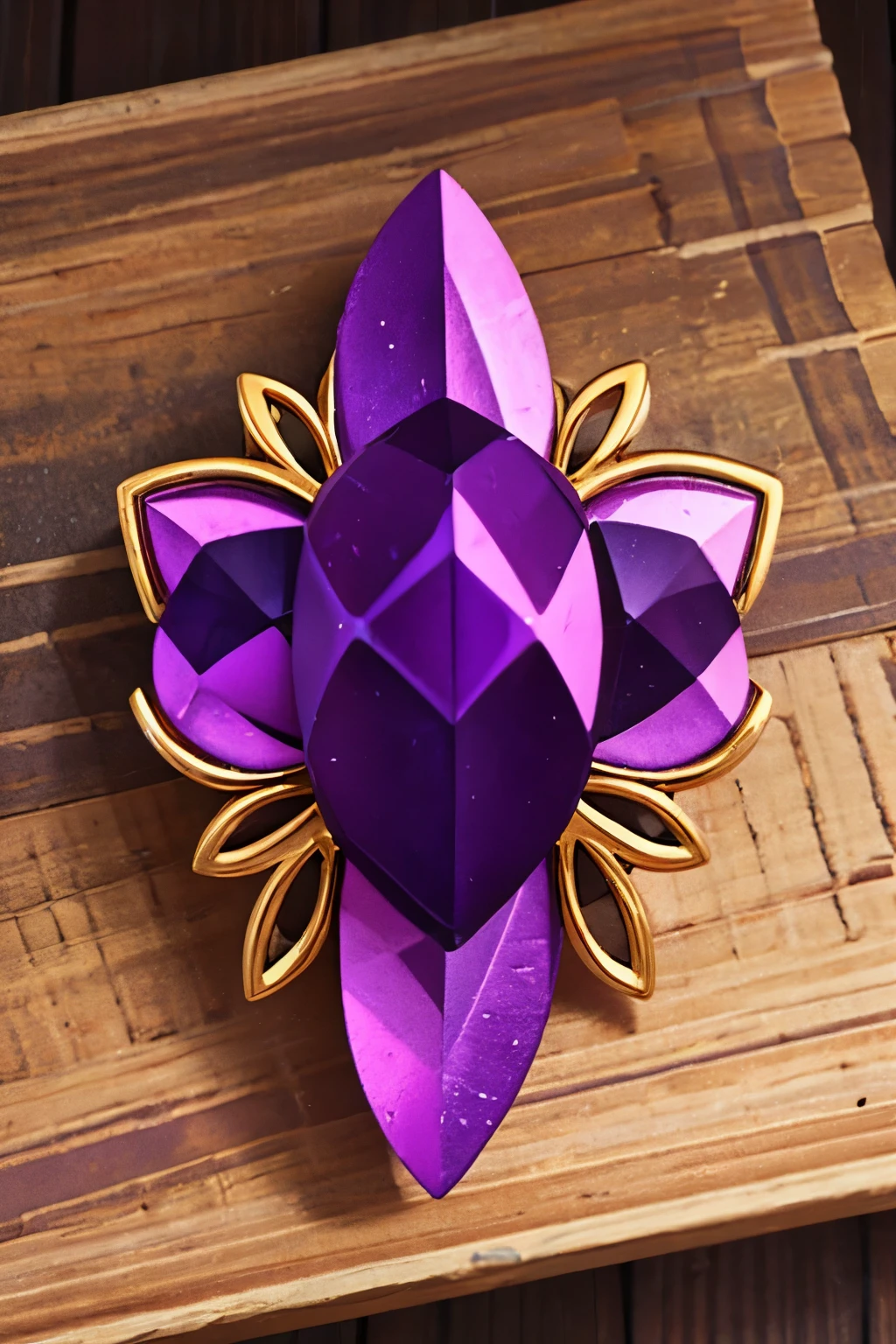 a rustic brooch that exudes purple energy