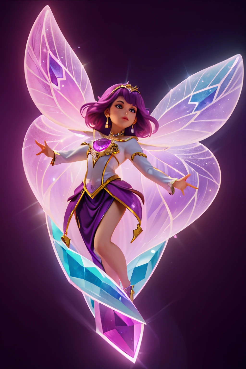 (best quality,highres),(realistic:1.37),medium:gouache painting,purple energy brooch,pulsating energy,sparkling lights,glowing purple,holographic effect,delicate details, intricate design,shimmering aura,ethereal beauty,translucent gemstones,metallic finish,vivid colors,gradient shades,enchanted object