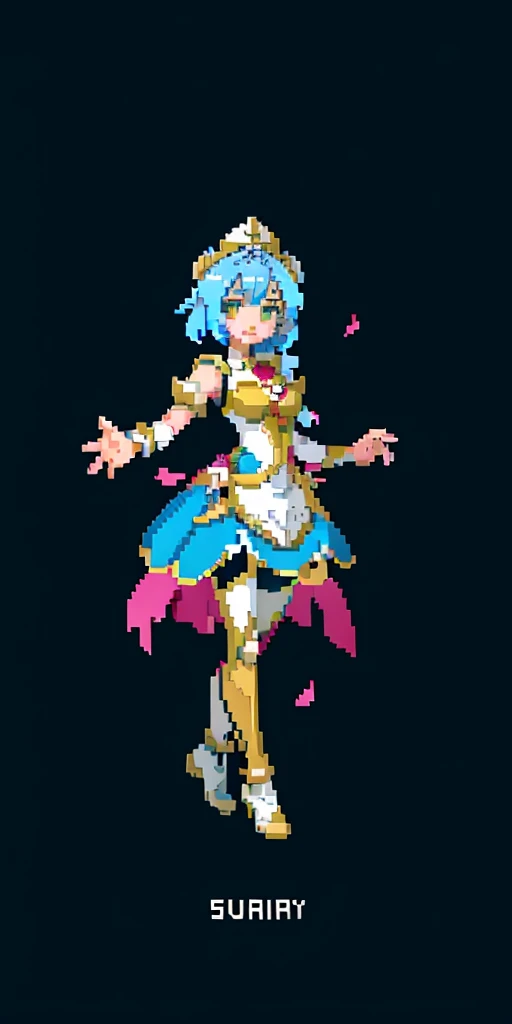 (masterpiece, top quality, best quality), pixel, pixel art, 1girl, full body, goddess clothing