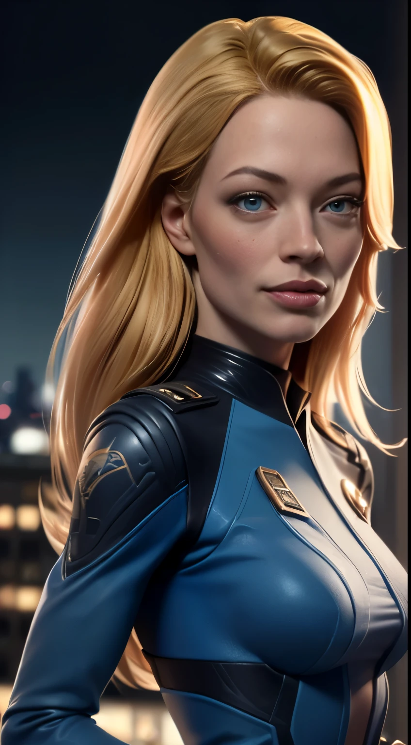 photo of Jeri Ryan, RAW, beautiful woman, ((portrait)), ((detailed face:1.2)), ((detailed facial feature, detailed skin, clear skin), (perfect proportioned body), walking, (wearing a blue starfleet uniform) (high detailed city environment, apartment balcony), (realistic photo, best quality, detailed), (8k wallpaper), (cinematic lighting, dramatic lighting) (sharp focus, intricate)