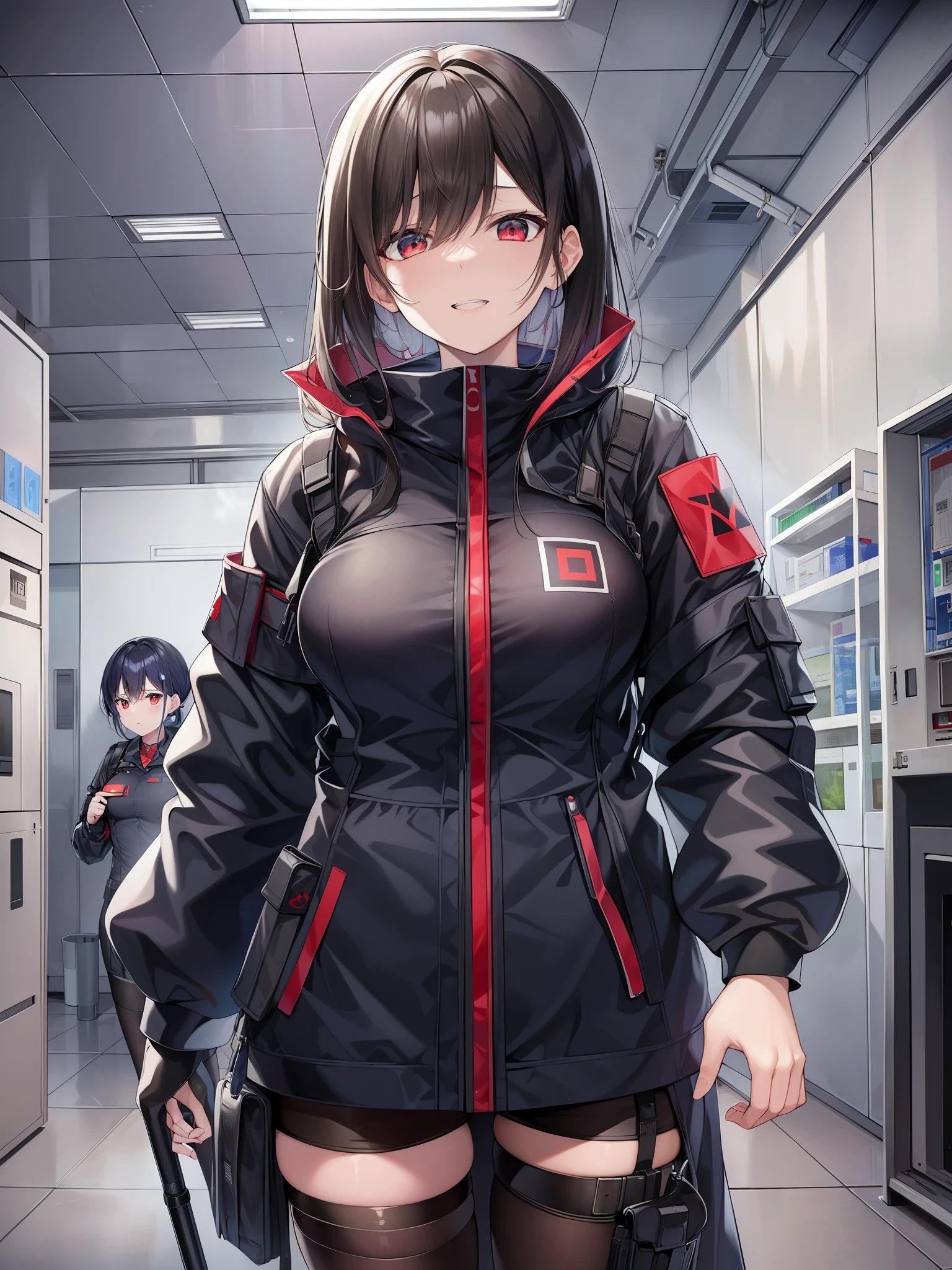 top-quality、Masterpiece、detaileds、survival horror game、Resident evil、zombie作品、In a huge underground research facility owned by the giant conglomerate Umbrella Corporation.、Virus weapon under development、『T-Virus』leaked into the facility.、Resident evilが発生したことに端を発し、事態収束のために派遣されたアンブレラの特殊部隊が施設内で遭遇したResident evilや、undead born from them(zombie)Tatsuya、Along with the fight against biological weapons developed using viruses.、Resident evilに見舞われた地下研究施設からの脱出までの戦いが描かれる。Umbrella Corporation&#39;s secret underground laboratory located on the outskirts of Raccoon City, USA.「hive」で、研究中の生物兵器T-ウイルスが何者かによって施設全域へ漏洩するResident evilが発生。All staff members were infected with the virus through the air conditioning equipment.、hiveのメインコンピュータ「red queen」has sealed off each section of the facility to prevent virus leakage to the outside.、Spray a large amount of halon gas, a fire extinguisher, and sprinkler water.、All over 500 staff members died.、Contained the contamination within the facility。Umbrella headquarters learned of the situation.、その原因をred queenの故障と推測し、red queenをシャットダウンさせるため自社の特殊部隊を現地に派遣した。