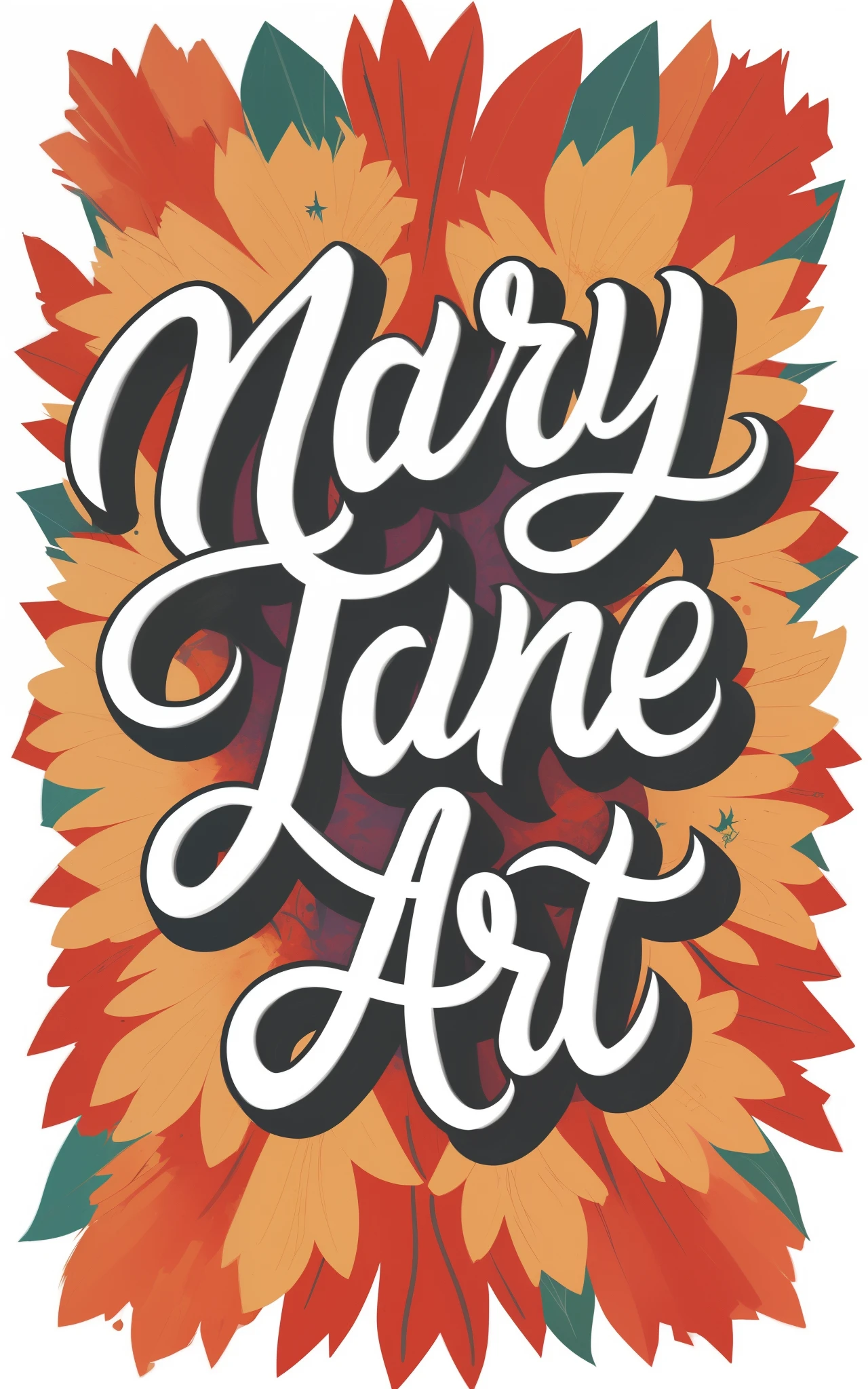 Logotipo da arte de Maria Jane, inspirado por Mary Jane Begin, inspirado em Mary Agnes Yerkes, Maria Jane, official fan art, Arte completa illustration, Camada de arte, Arte Oficial, arte do logotipo, fanart oficial, colorful illustration for tattoo, Album art, por Mary Jane Begin, Inspirado por Mary Anne Ansley, ArtStation Obra-prima, Fanart, Linha - Arte, Arte completa