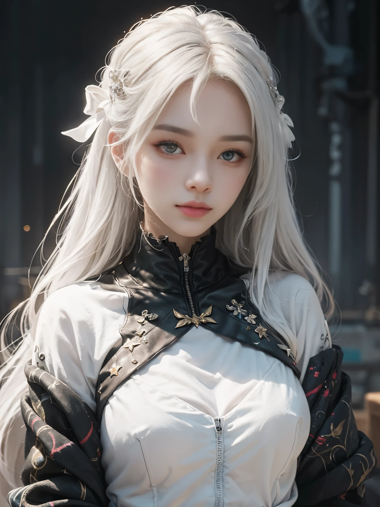 Close-up of woman with white hair and white mask、beautiful character painting、guweiz、Guweiz style artwork、white haired god、Jan J、epic exquisite character art、Stunning character art、Fanchy、Uzunsifan、guweiz from pixiv art station,Faces of reality,Real people,Photo Quality,Images of real people captured by a camera,Shoot from the waist up,Live-action feeling,Fairly light clothing,see-through underware,Beautiful clear eyes,Beautiful sparkly eyes,being thin,strong-willed gaze,Descending to earth while hiding his true identity from the human world、A living angel that blends into everyday life。.,They blend into the human world and live their daily lives so that humans don't find out that they are angels.,,