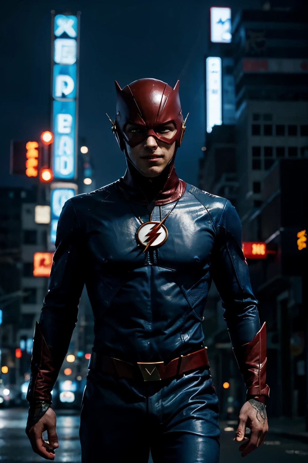 a movie poster for the flash, cobra, freezing blue skin, cyberpunk ”