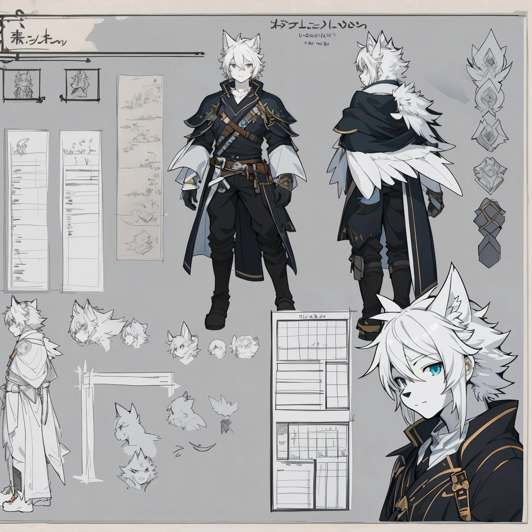((masterpiece)), (ultra detailed), (best quality), detailed background, (style of final fantasy), (concept art, character sheet),absurdres(highly detailed beautiful face and eyes)perfect anatomy(angelic handsome boy, kemono, )(furry anthro),