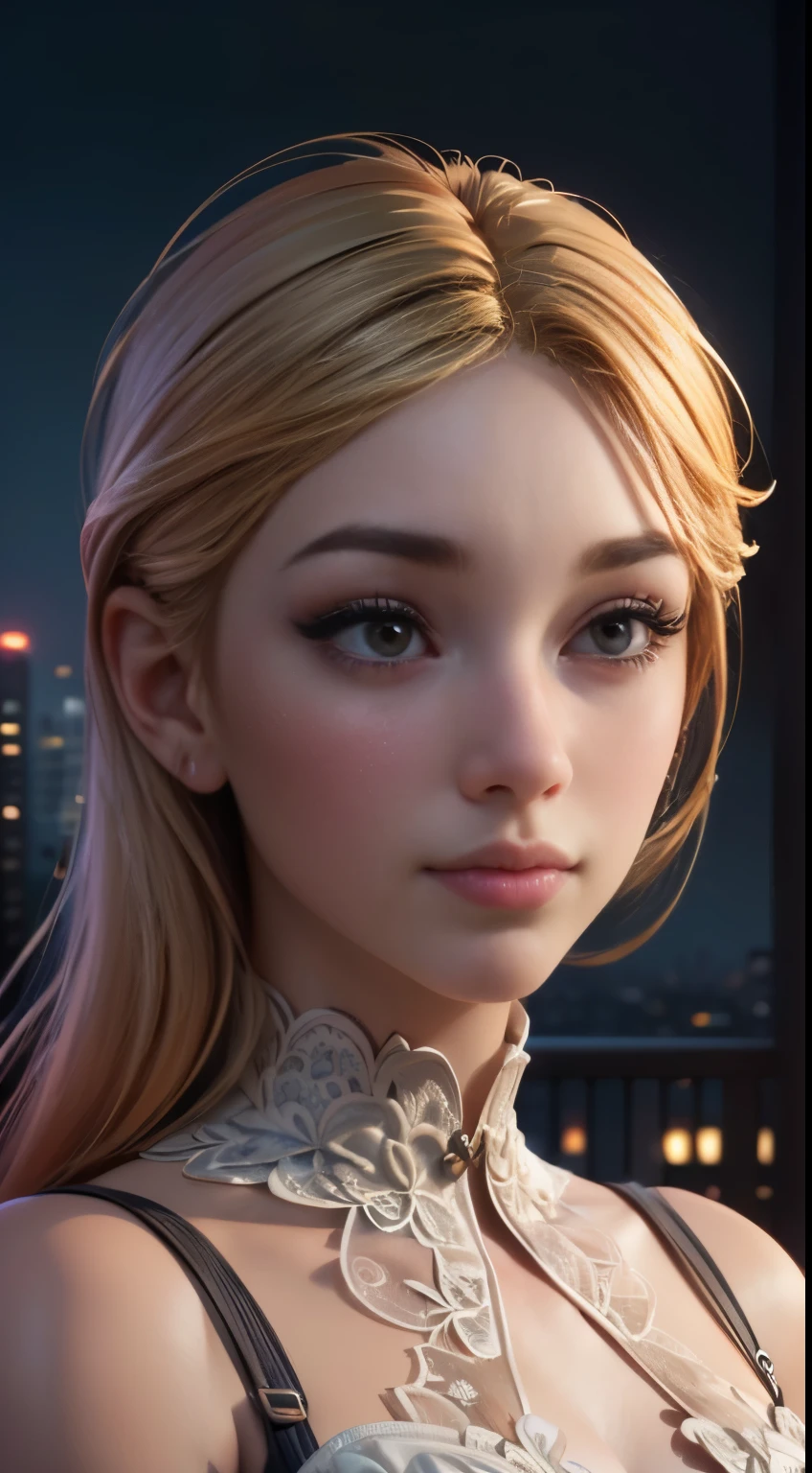 photo of Breckie Hill, RAW, beautiful woman, ((portrait)), ((detailed face:1.2)), ((detailed facial feature, detailed skin, clear skin), (perfect proportioned body), (wearing a colorful dress) (high detailed city environment, apartment balcony), (realistic photo, best quality, detailed), (8k wallpaper), (cinematic lighting, dramatic lighting) (sharp focus, intricate)