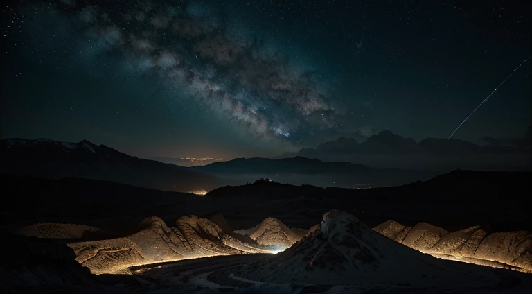 Obra maestra 8K, ((daylight scene)), ((Luz suave))., paisaje celeste, Estrellas y nebulosas, the creation of the earth, caos, lava, lluvia