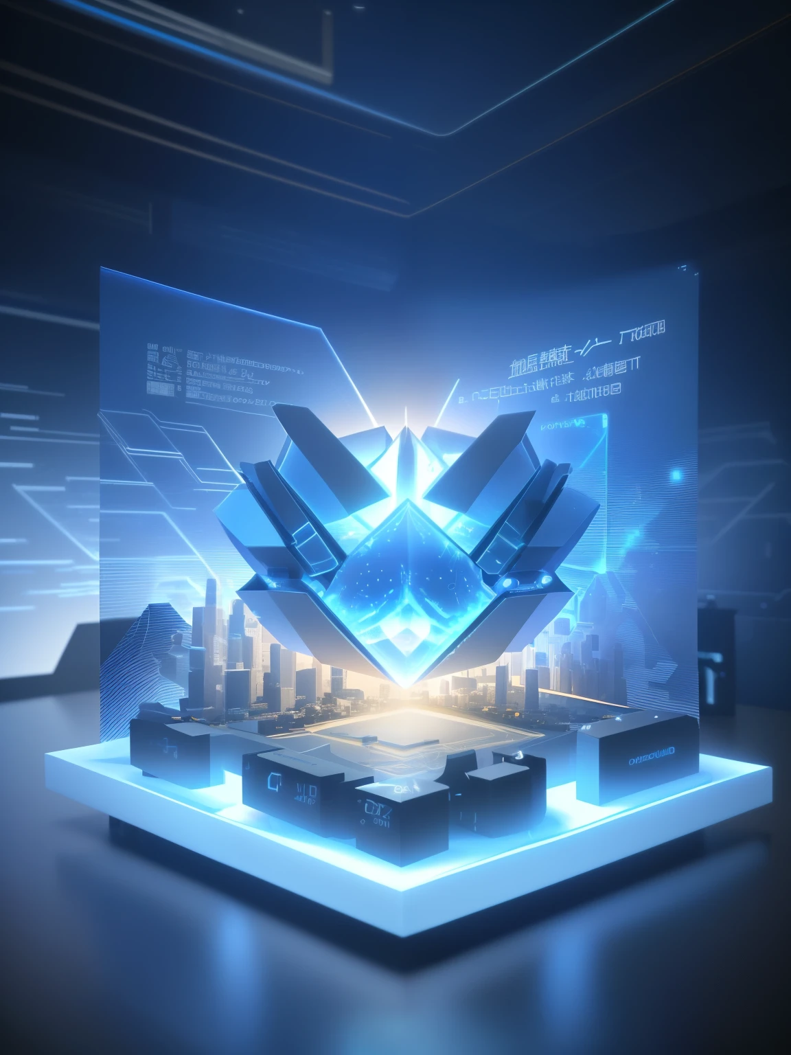 Super resolution，Stereoscopic 3D icon，Acrylic frosted glass material，A sense of future technology，Dark blue, light blue and white layering，a digital rendering，A cool scene created by the convergence of data and light particles，描绘为 a 3D render, Render in key shot, 4D cinema rendering, Render in Cinema4D, 3d abstract rendering overlay, 4D cinema rendering octane, 3d digital art 4k, rendered in octaneratingrendering 32k, octaneratingrendering，Close-up with blue light, optane render, computer render, on a dark background, full view, 描绘为 a 3D render, 8k rendering&quot;, interesting background, Digital Enhancement, nvidia omniverse, hq render, in realistic data center, Hypercube, promotional images, Blueshift rendering，Blay future， Data fragments explode, data holograms, cyber architecture, 描绘为 a 3D render, 4D cinema rendering, Render in Cinema4D, abstract art representing data, abstract tech, digital greetles background, 3d abstract rendering overlay, quantum technology, a digital rendering, optane render，There&#39;s a lot of Blay, 描绘为 a 3D render, cyber architecture, 3d abstract rendering overlay, digital greetles background, detailed photo of virtual world, 4D cinema rendering, Render in Cinema4D, 超详细的 a 3D render, 超详细的 a 3D render, abstract tech，computer render, depicted as a a 3D render, 3d computer render, 3d abstract rendering overlay, geometric 3d render, geometric a 3D render, 屡获殊荣的a digital rendering, ( ( a 3D render ) ), Render in key shot, glowing blue interior components，optane render, 描绘为 a 3D render, quantum computing, quantum processor, 8K octave rendered photo, quantum technology, 大型网络阵列data holograms, 4D cinema rendering, Render in Cinema4D, rendered in cgi, cyber architecture, 8K，futuristic high-tech set design, Ethereal Holographic Center, futuristic architecture concept, 3d rendering beeple, GameCG, futuristic room, data holograms，optane render, computer render, 描绘为 a 3D render, Blockchain Vault, on a dark background, cg art, cube portal, cyber architecture, in realistic data center, 8k CG rendering, a digital rendering, red shift render, data holograms