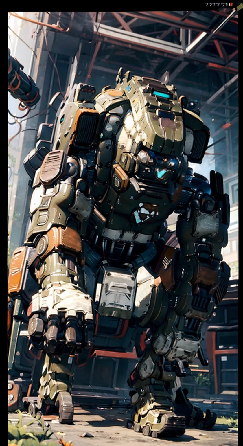 8K,Ultra Detail,ultra-quality,ultra precision,ultimate masutepiece,No extra arms,No extra legs,No extra fingers,No extra hands,Girl & giant robot,Theme from TITAN_FALL(video game),Dynamic Action,