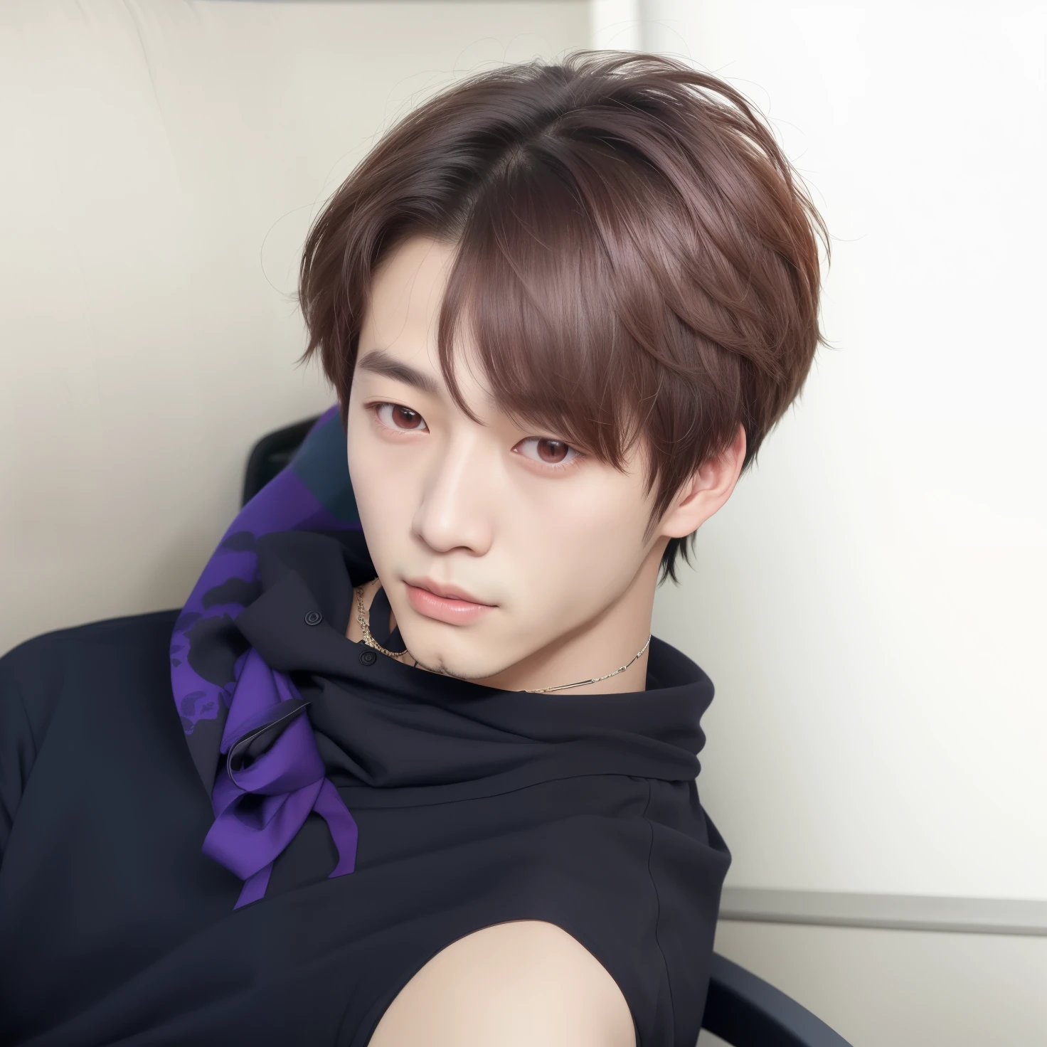 There's a man sitting in a chair with a cell phone, jungkook, Jung Jaehyun, Kim Doyoung, Hyung Tae, con el pelo corto, Taejune Kim, Cai Xukun, con el mismo peinado, XQC, Ulzzang masculino, taken in the early 2020s, Jinyoung Shin, Hong June Hyung, Sakimichan, Imagen filtrada