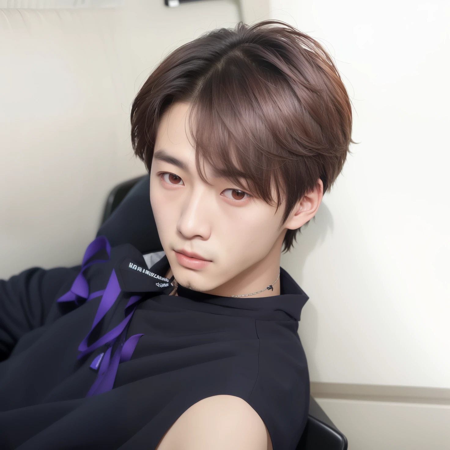 There's a man sitting in a chair with a cell phone, jungkook, Jung Jaehyun, Kim Doyoung, Hyung Tae, con el pelo corto, Taejune Kim, Cai Xukun, con el mismo peinado, XQC, Ulzzang masculino, taken in the early 2020s, Jinyoung Shin, Hong June Hyung, Sakimichan, Imagen filtrada