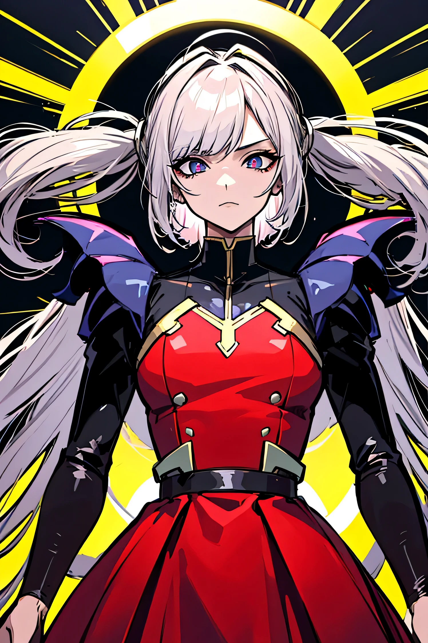 In Cyber punk city, a tall boy standing in angle appearance having devil wings on his back and halo ring over his head , his dress is light with small reflections of golden aura mixed with redness, side portrait,half body, in crowd looking straight, Cyber punk city lighting in background, 3d anime, niji anime, detailed face, badass looking