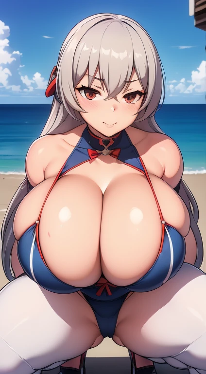 Bronya,blush,(Smirk,open mouth),Honkai Star Rail,squatting on the ground,tmasterpiece,Huge stacked breasts,The kinky is exposed ,(Surreal breasttremely full breasts)),((Super large)),Big breasts Thin waist,(((Extremely large breasts))),seductiv,High detail,hyper qualit,high resolution,8K,8k smooth,(reality: 1.2),(Highly realistic,Ultra-realistic,photograph realistic),(Realism: 1.2),Solo,(Perfect feminine curveig breasts:2),(Huge breasts:2),(gigantic cleavage breasts:2),(Large breasts:2),(Bare tits:1.4),(chiseled abs : 1.1),Nice strong legs,,(Curvy:1.1),Narrow waist,(gigantic hip:1),(Thick thighs:1),(Thick legs:1),Muscular,(body builder:2)