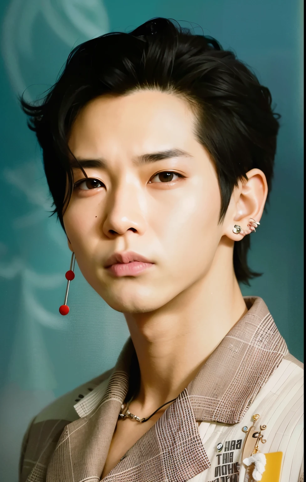 Arafed photo of a man with a tie and a button on his shirt., Cai Xukun, Kim Doyoung, Hyung Tae, Llave fija, Jinyoung Shin, Key anime images, escaneo de revistas, Taejune Kim, Hsiao-ron, Yanjun Chengt, diez Lee, Hong June Hyung, Penetrante ojos claros, Retrato de Kpop Idol, Sha Xi