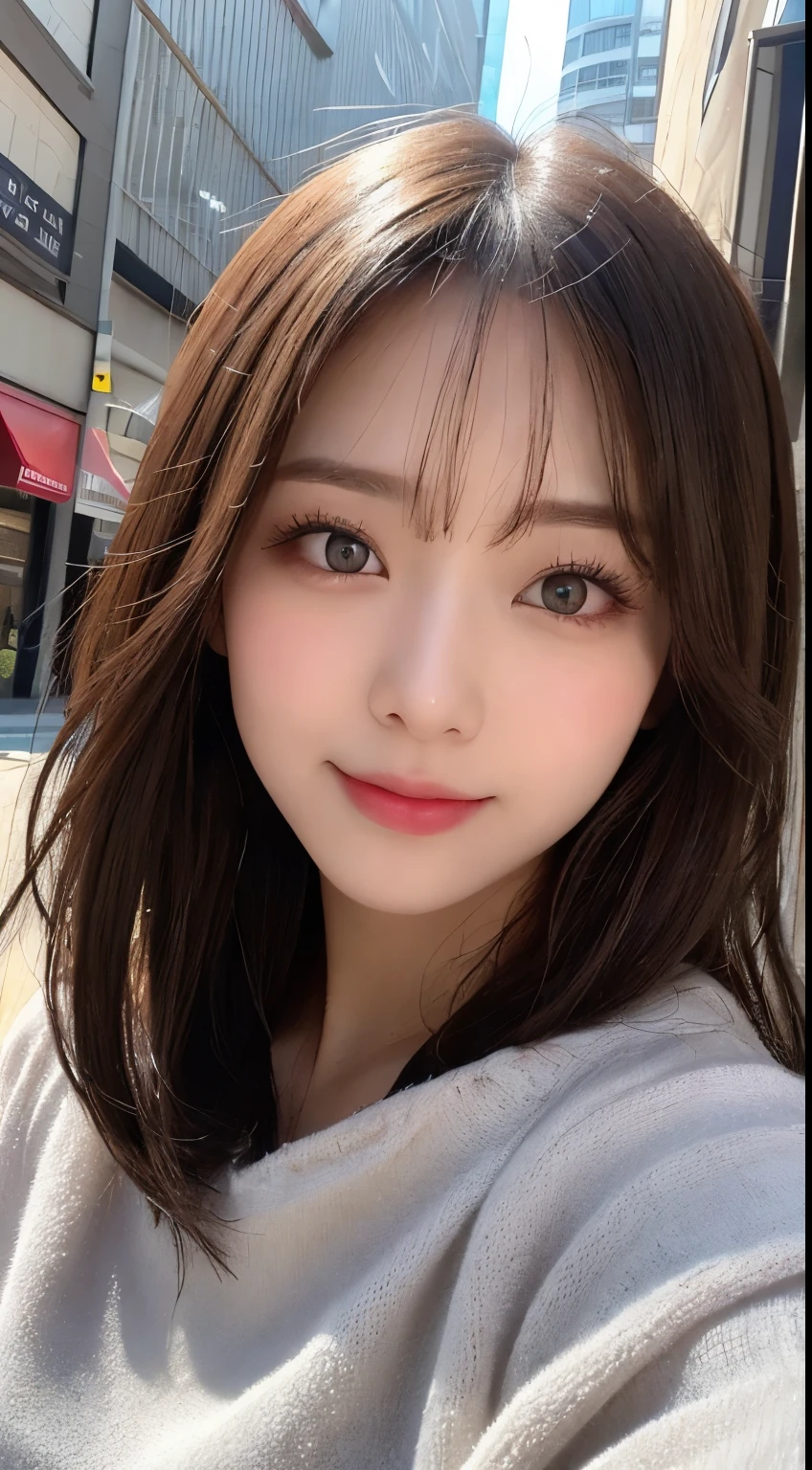 masutepiece, Best Quality, Illustration, Ultra-detailed, finely detail, hight resolution, 8K Wallpaper, Perfect dynamic composition, Beautiful detailed eyes, Gorgeous black fluffy Tokyo winter clothes,random cute hair,small tits,Natural Color Lip, Bold sexy poses,Smile、20 years girl、Cute、Sexy shot looking at camera,Always blur the background,Perfect and beautiful face,Take only the face,beautiful and detailed face、slim face and style,Big eyes、Do gal makeup