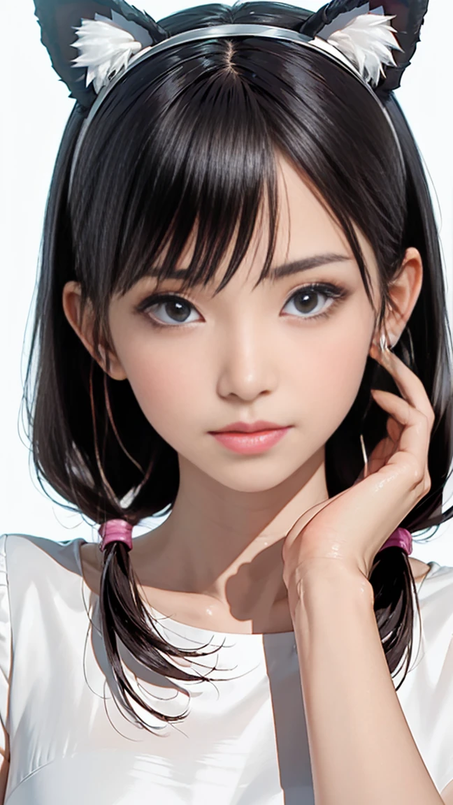 In the summer of Japan, August 2 is Pants Day, Beautiful girl enjoying a hot summer day wearing only panties, Longhaire, (Hairstyle to hide ears:1.6, Animal ears:1.8), (Blonde hair color with pink inner color). She has beautiful sparkling purple eye color, break
masterpiece, Best Quality,(Photorealistic: 1.4),Ultra High Resolution, unity 8k, (Beautiful detailed eyes:1.6),Symmetrical, extra detailed face, Perfect Lighting, (Perfect hands, Perfect Anatomy),(White background:1.3)
