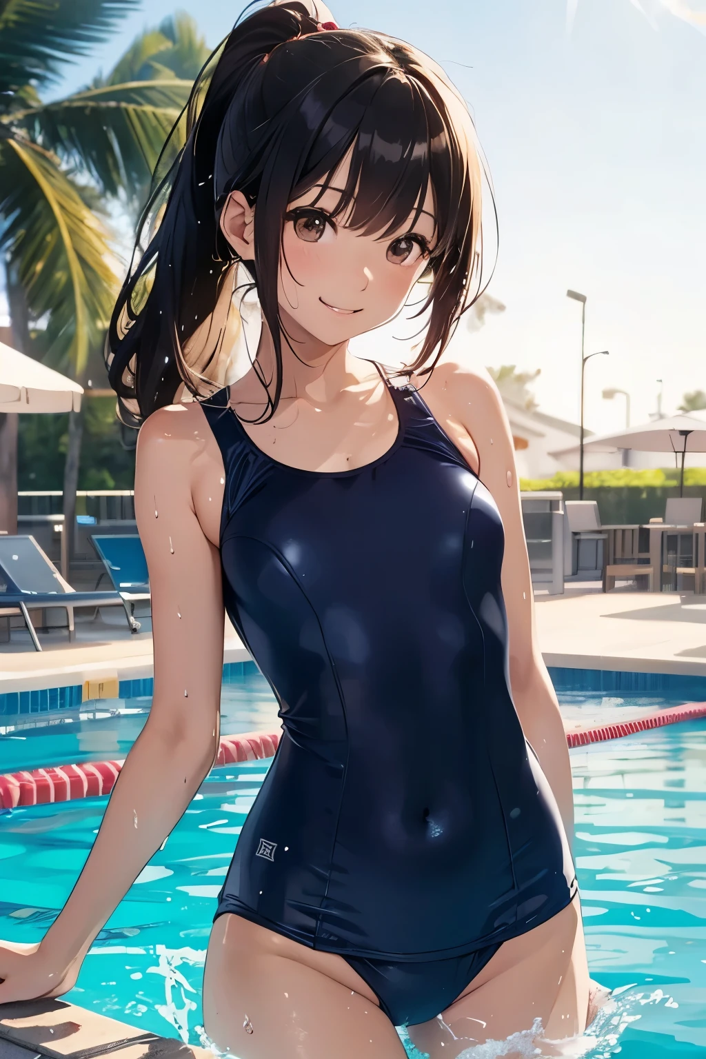 Big smile,brown eyes,