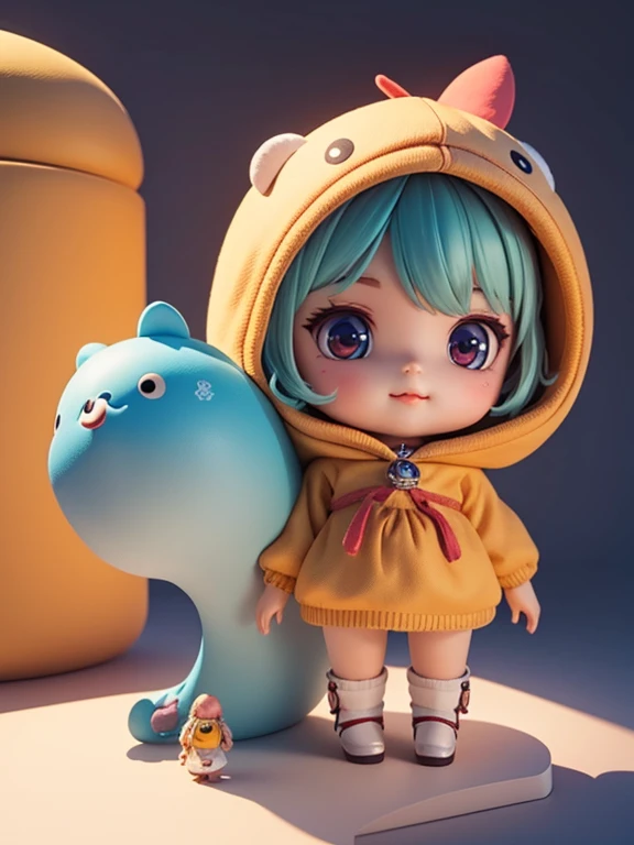 A small doll wearing a dragon costume、cute 3d render、portrait anime space cadet girl、render of a cute 3d anime girl、cute detailed digital art、girl explorer mini cute girl、Stylizing 3D Rendering、3D rendered character art 8k、cute digital painting、anime style 3D、super detailed render