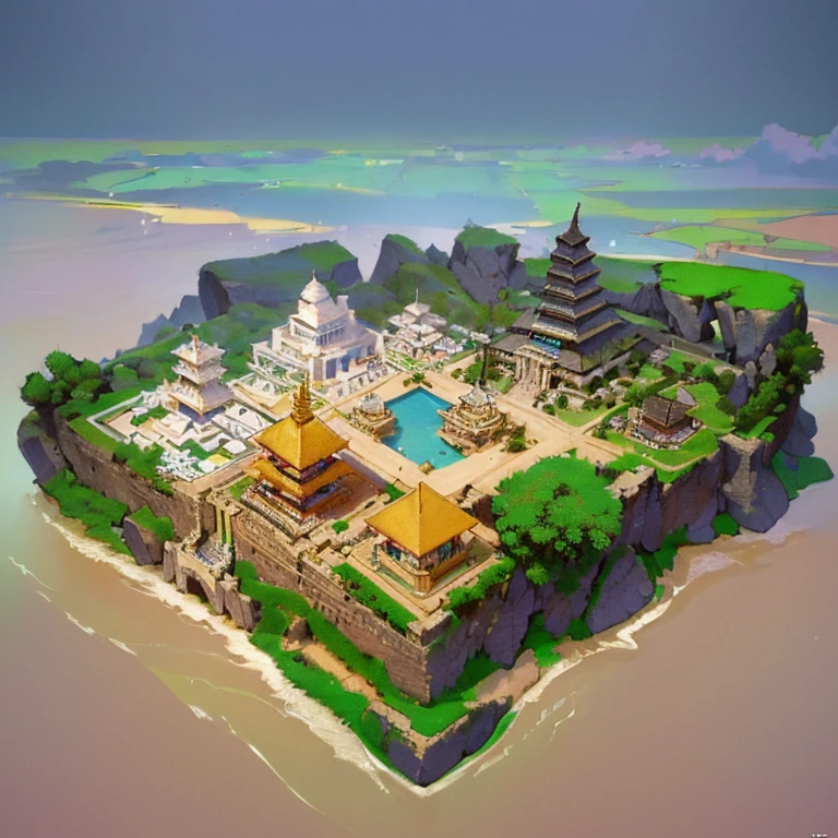 (isometric:1.5), (masterpiece, top quality, best quality, official art, beautiful and aesthetic:1.2),(16k, best quality, masterpiece:1.2),architecture, [:(black background:1.5):30],, architecture traditional bali, ( background:1.5), scenery, architecture traditional bali, site plan, asta kosalakosali