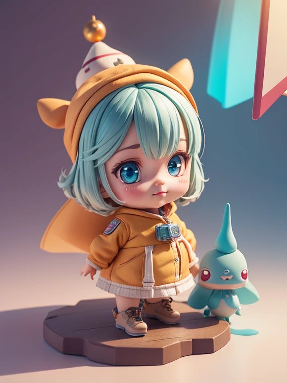 A small doll wearing a dragon face hat、cute 3d render、portrait anime space cadet girl、render of a cute 3d anime girl、cute detailed digital art、girl explorer mini cute girl、Stylizing 3D Rendering、3D rendered character art 8k、cute digital painting、anime style 3D、super detailed render