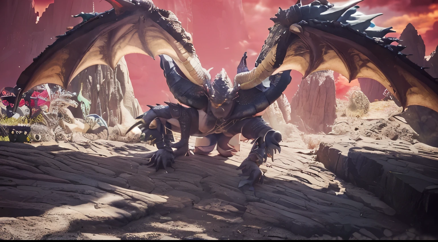 highest quality,anthropomorphic turtle,dragon girl,Long horns on the head,Dragon wings,Kneeling position