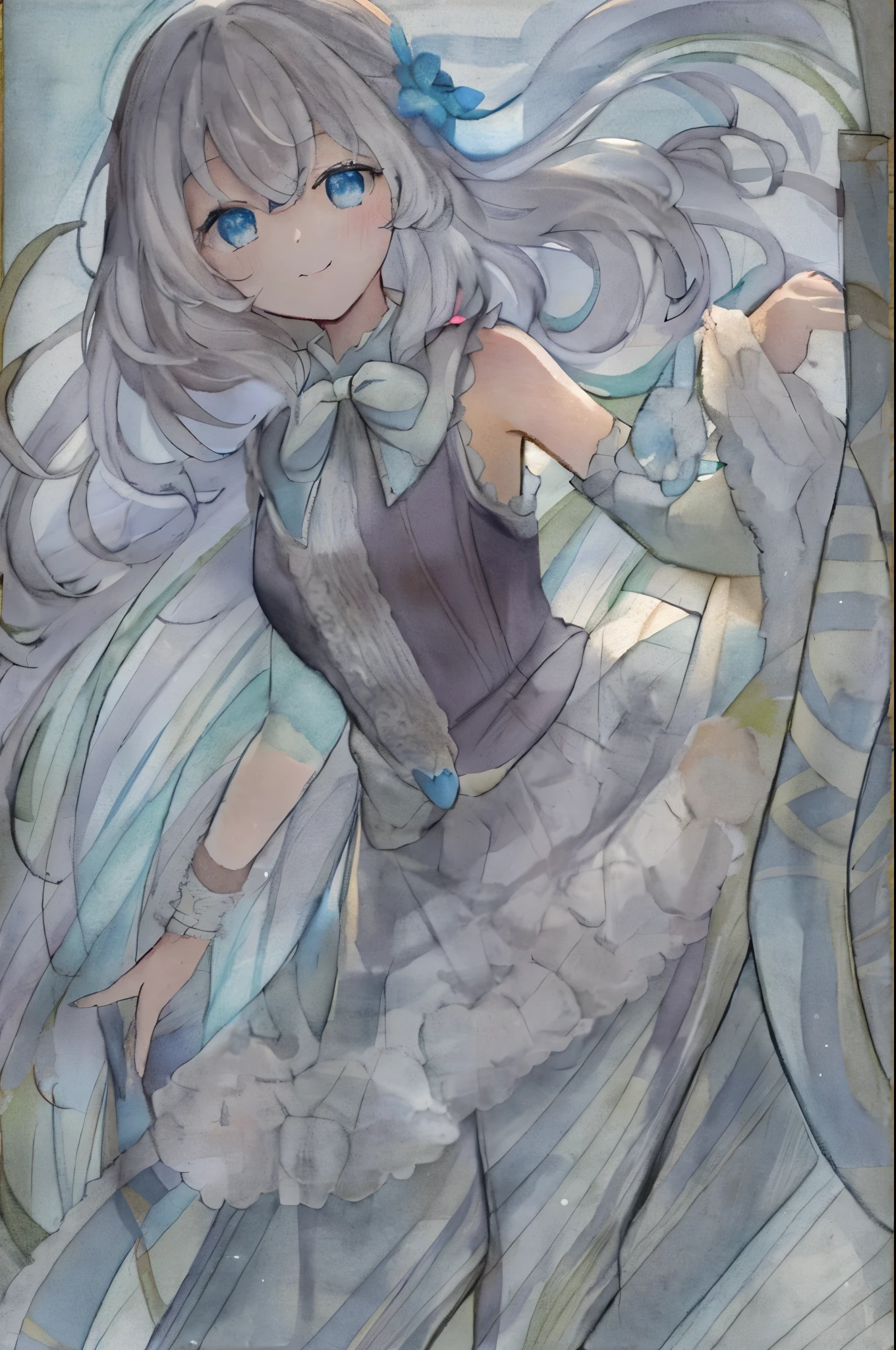 Watercolor painting、Beautiful eyes、cute little