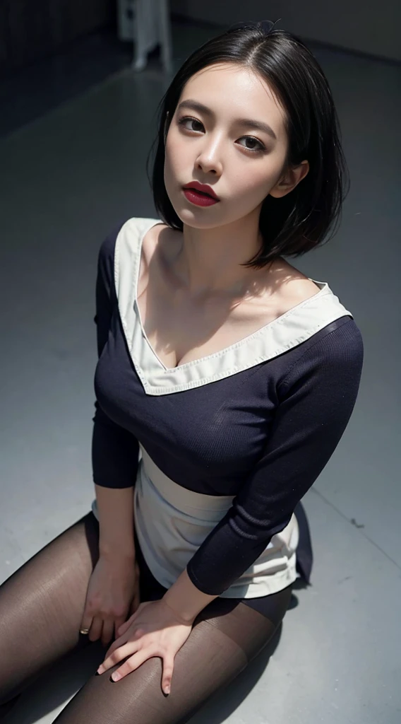 (full bodyesbian:1.5),(1girll:1.3),(looking up at viewer:1.4),(Anatomical accuracy:1.4),(Sit on the top of a hill:1.2),(Wear a nurse's uniform:1.2),(Opaque pantyhose:1.3),( Woman pointy toes thick heels :1.1),(A precise and perfect face:1.3),(Long leg:1.3),Hyper HD, Ray traching, reflective light, Structurally accurate, Award-Standing, High Detail, Shadow contrast fade, Face Lighting ,Cinematic lighting, Masterpiece, Super detailing, High Quality, High Detail, Best Quality, 16 k,High contrast,