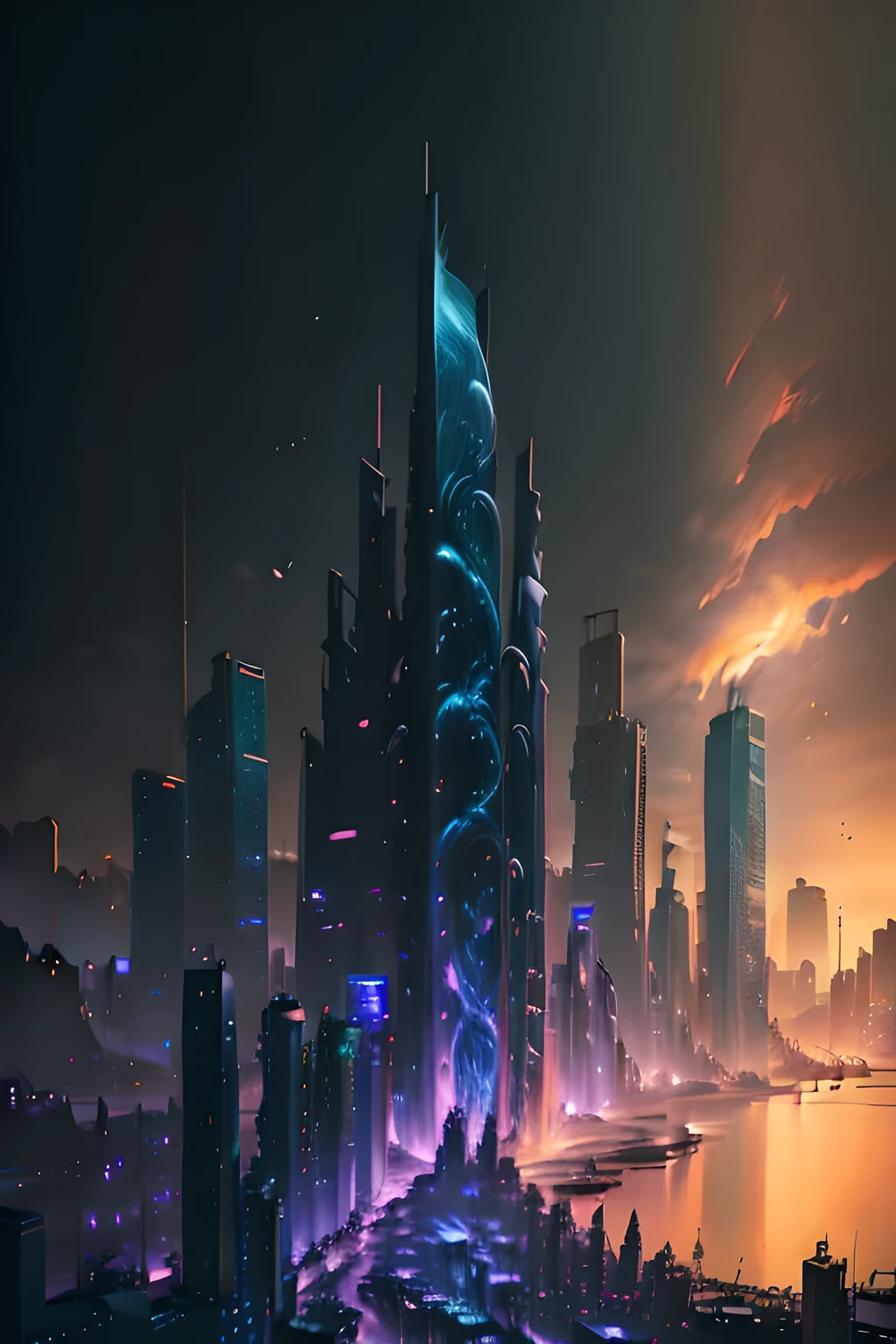 Best Quality,masutepiece,超A high resolution,(photographrealistic:1.4), City Night View, city night scene, Night view of the city, night cityscape,