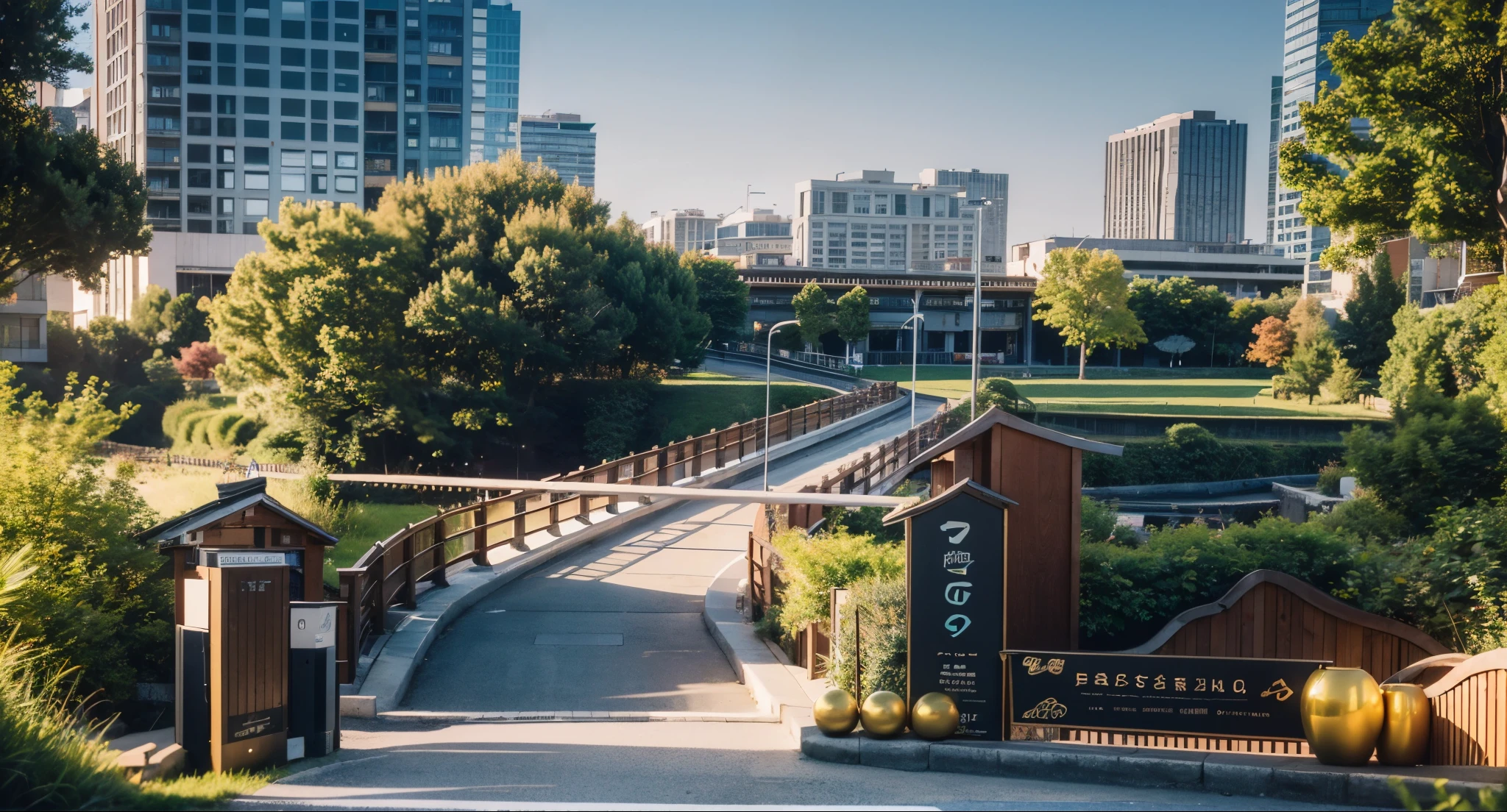 (((tmasterpiece))),((Best quality at best)),building rendering，Architectural design，In the golden hour of dusk，stans，small bridges，ray traycing, The content is very detailed，8K rendering，Render renderings，Dusk rendering，Photographic realism，hyper realisitc，Hyper Real，high brightness ，The atmosphere is just right，8K rendering，（Interesting light and shadow：1.02），Low light，Render renderings，Photographic realism，hyper realisitc，Hyper Real