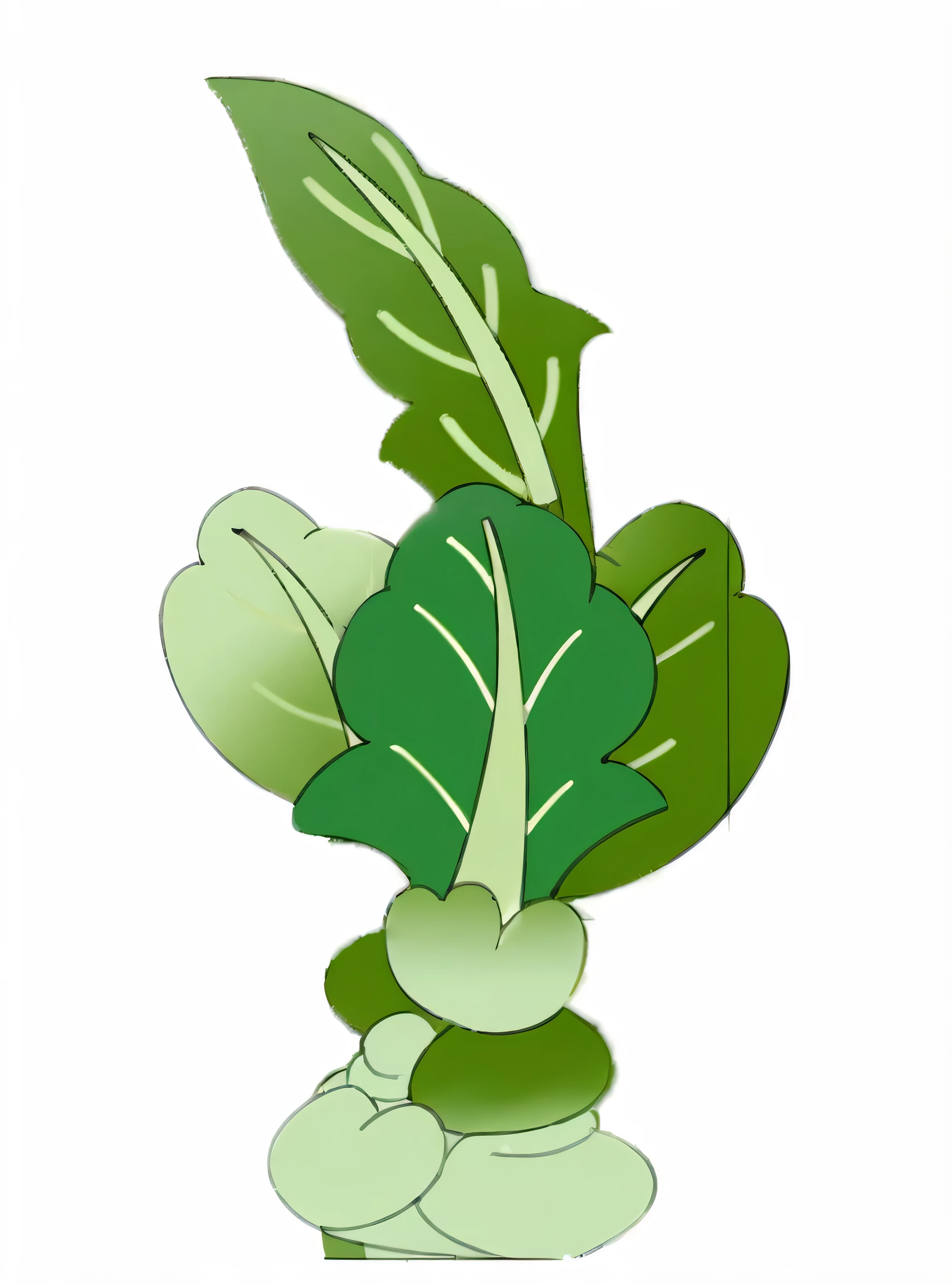 There is a caricature,Cabbage plant drawing with leaves, verdure foliage, inspired by Masamitsu Ōta, big leafs和茎, verdure, Verdure), verdures, verdure, author:Kuma Shoho Castle, drawn image, big leafs, big leafs叶子和茎, lettuce, green plant, author:Ayako Hexagon