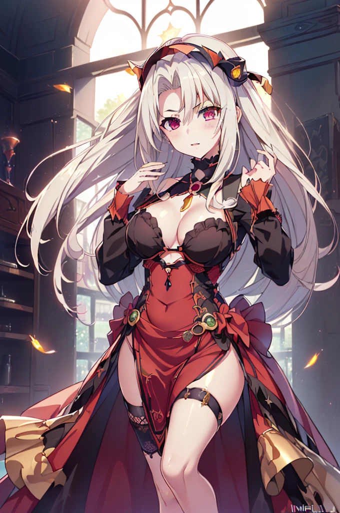 gran calidad ++ Extremely detailed high resolution, very aesthetic, ojos expresivos, (((Cara perfecta))), (((face symmetrical))), ((good )), (((manos perfectas))), (((8k))), UHD, Fondo de pantalla HD, (((alta calidra detallada, (((1girl))), (((Date A Live))), (((Irisviell von Einzbern))), (((hembra madura))), ((((cuerpo completo)))), (((heterochromia))), (((((cabello blanco))))), (((Milficación))), (((hembra madura))), (((hombros estrechos))), (((pechos grandes))), (((cintura estrecha))), (((lolita goth vestido))), (((vestido))), (((cinta))), (((Gothic fashion))), (((Gothic))), (((Pistola Flintlock))), (((mosquete))), ((((manos ocupadas)))), ((((Sosteniendo con las manos)))), (((18 year old beautiful girl))), Dedos detallados, Dedos precisos, Manos no antinaturales, strange eye, ojos rojos, escote, colas gemelas de pelo negr