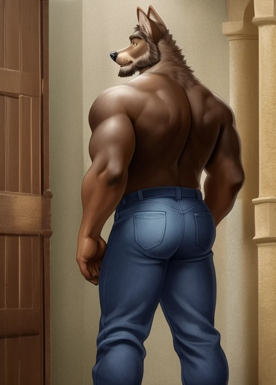 by rov, by personalami, by honovy, by thebigslick, by kenket, male, anthro (bear), front view, ((standing)), (muscular:1.6), ((beige t-shirt, camo pants)), (very detailed eyes), (erection, balls), ((nervous smile)), ultra detailed, perfect lighting, perfect shadows, ((large pecs)), (detailed background, motel room), ((monotone fur, brown fur)), ((pants down))