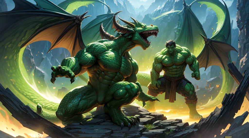 Three headed dragon with hulk 4k high graphic