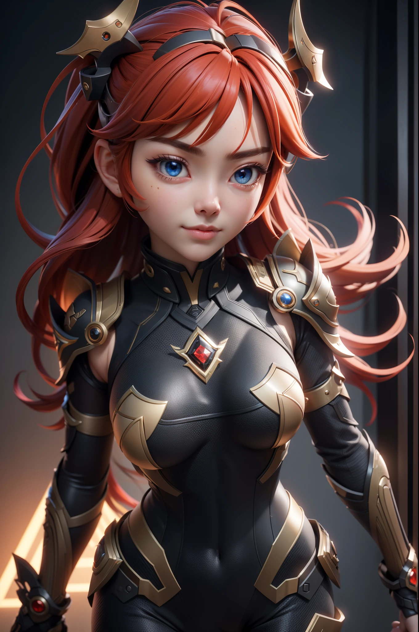 (8K, Best Quality, Masterpiece:1.2), Ultra-detailed, Masterpiece, Realistic lighting,Masterpiece, Best Quality, Masterpiece, official arts,extremely detailed CG unity 8K wallpaper,beautiful detail eyes, Light on the face, 1girl, Asca,upper-body, 가슴, masterpiece costume, Plugsuit, red hair_ornament, bracer,