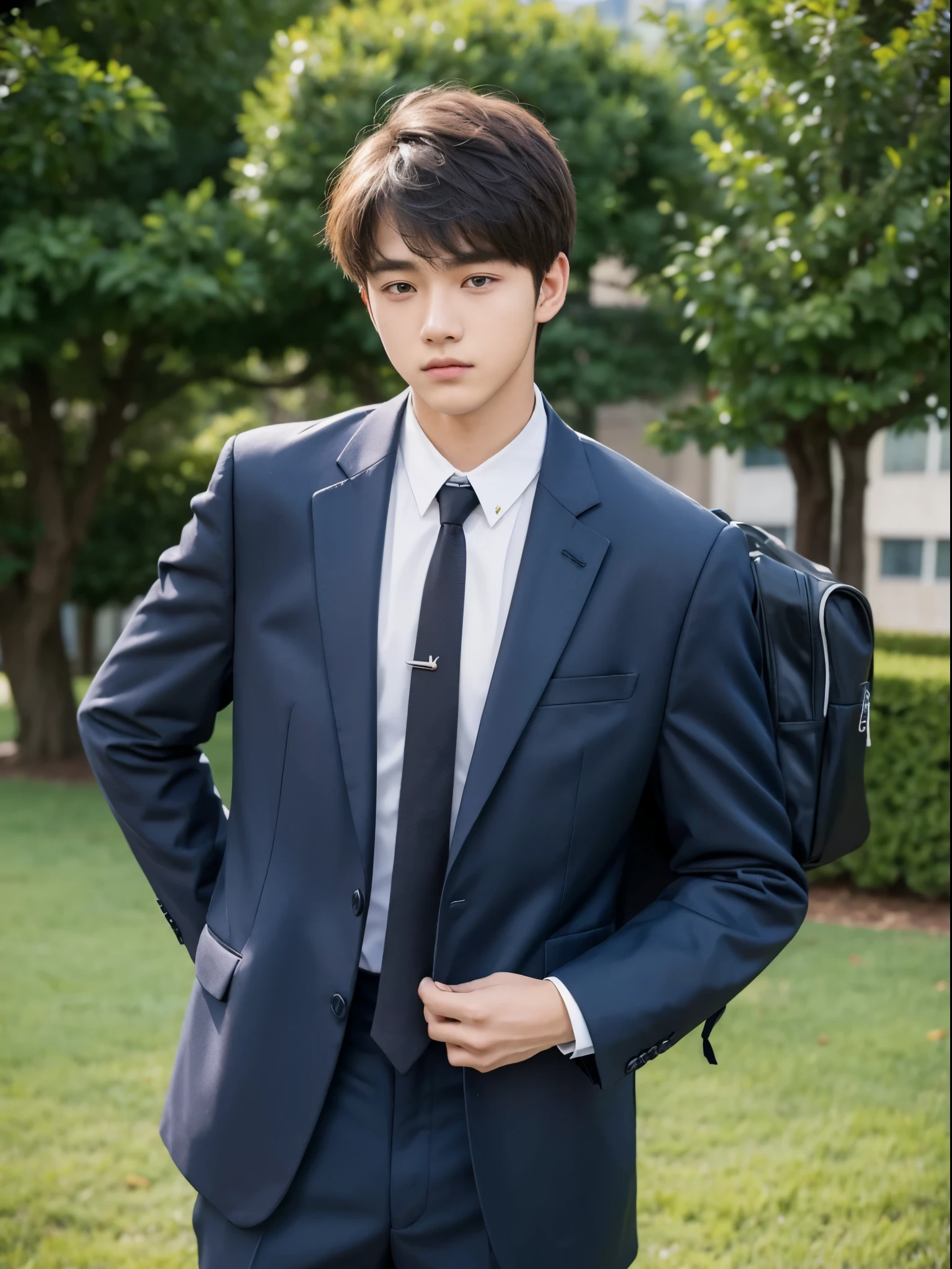 boy, y.o, handsome, suit, tie, school field