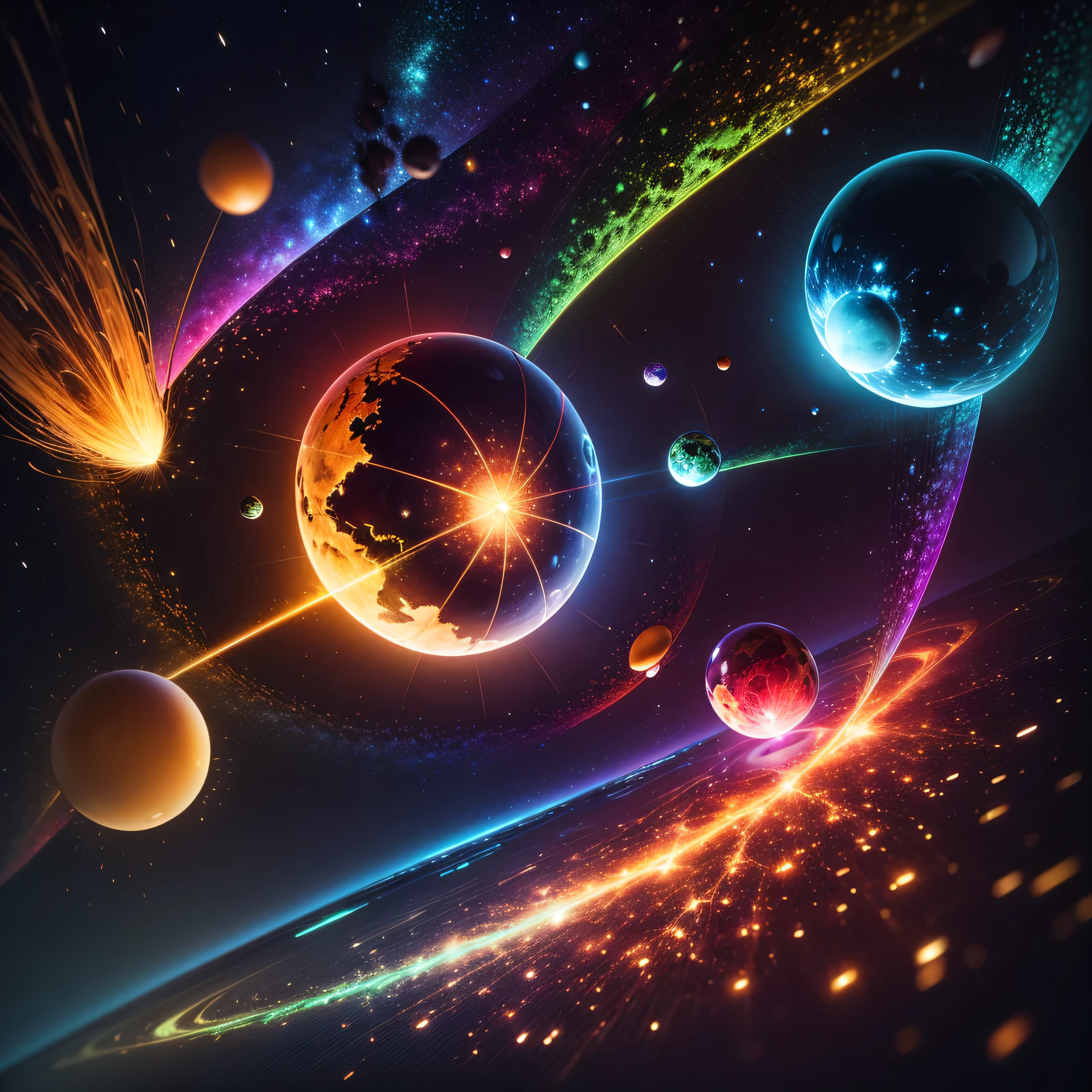 Astronaut:1.4 Quantum From the atom to the galaxy The universe is made up of a huge variety of objects, from the smallest atom to the largest galaxies. Atoms are the basic units of matter. They are composed of a central nucleus, which contains protons and neutrons, surrounded by electrons orbiting around it. Atoms combine to form molecules and compounds, which are the basis of chemistry and life. The molecules, in turn, combine to form cells, which are the basic units of life. Cells organize themselves into tissues, organs, and systems, forming the human body and that of other animals and plants. In addition, there are other subatomic particles, such as quarks and leptons, that are studied in particle physics. As we move away from the subatomic world, we encounter the planets and stars. Our solar is made up of the Sun, planets, asteroids, comets, and other objects. Stars, in turn, cluster into galaxies, which are huge structures containing billions of stars, as well as nebulae, star clusters, and black holes. The entire universe is filled with galaxies that cluster into superclusters and form a vast cosmic web. And there's still so much more to discover and explore beyond what we know to date masterpiece meticulously intricate ultra_high-details extreme improved ultra_high-quality ultra_high-res ultra_photo-realistic optimal ultra_sharpness perfection accurate volumetric Lightning contrast global illumination cgi vfx sfx reflex Octane_rendered ultra_high-def UHD XT3 DSLR HDR romm rgb pbr 3dcg fxaa blu-ray vivid colors-coded anti-aliasing fkaa txaa rtx ssao opengl-shaders glsl-shaders post-processing post-production cell-shading tone-mapping ❤luminescence Heart glow hearth Crystalline earth radiant varies multi etc. --s 1000 --c 20 --q 20