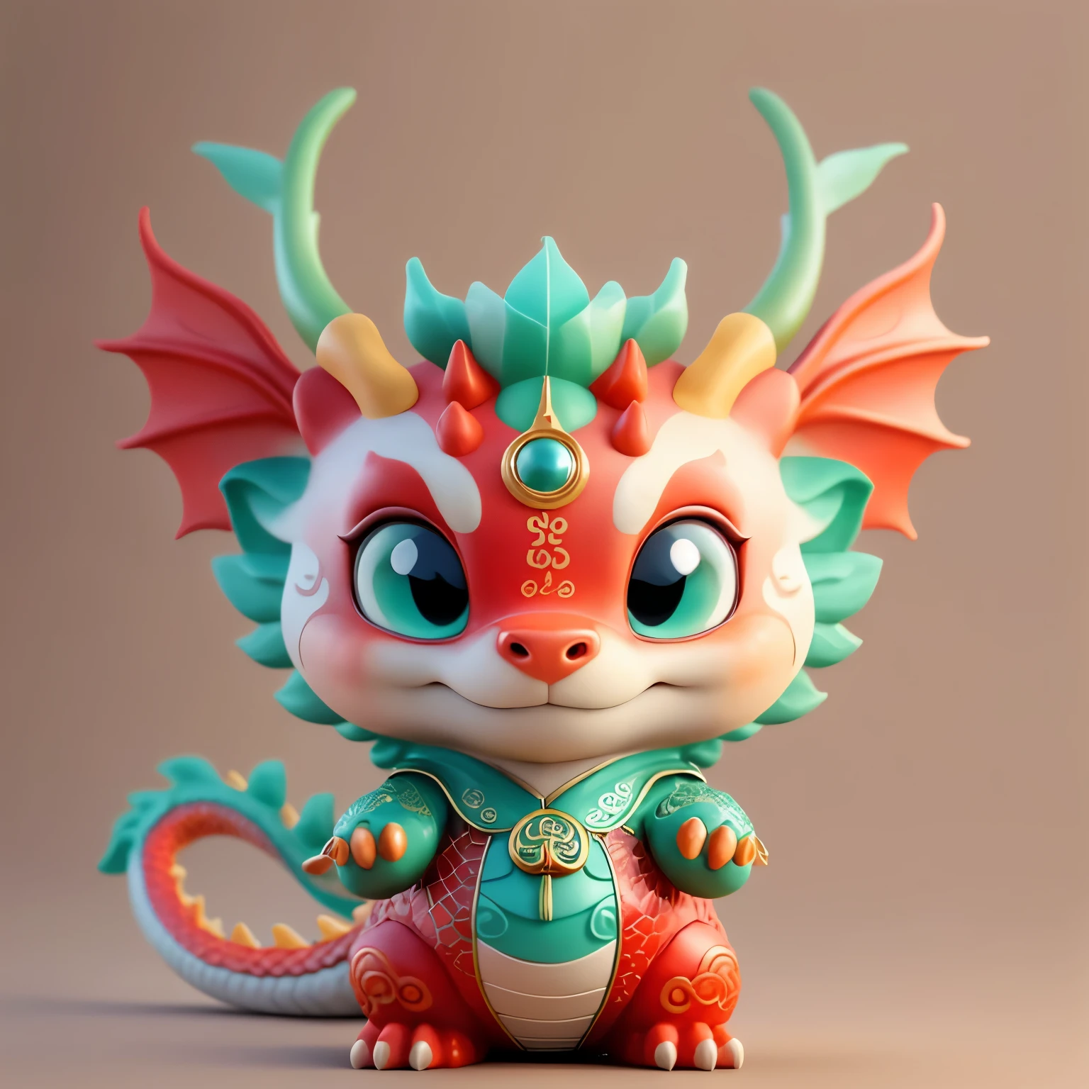 chinesedragon，The background is casual，The picture quality is delicate，k hd，Very amiable expression