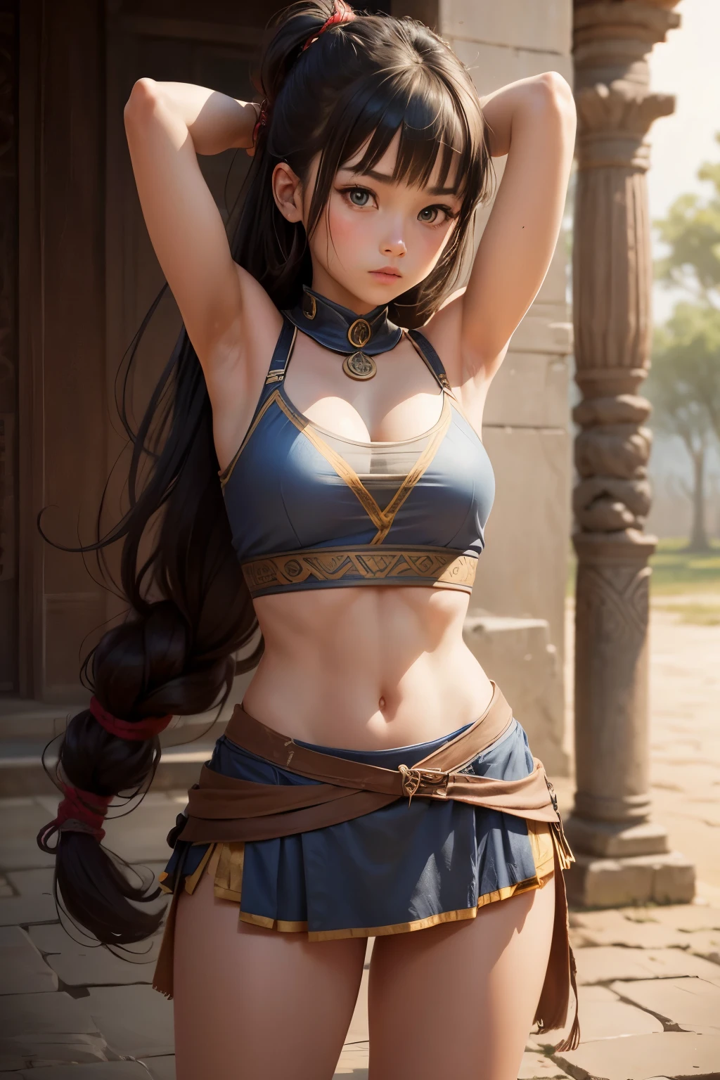 Cute girl, A warrior girl from ancient times