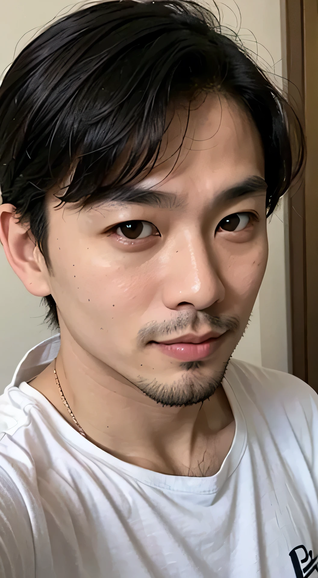 30 year old handsome asian man selfie, Above the chest