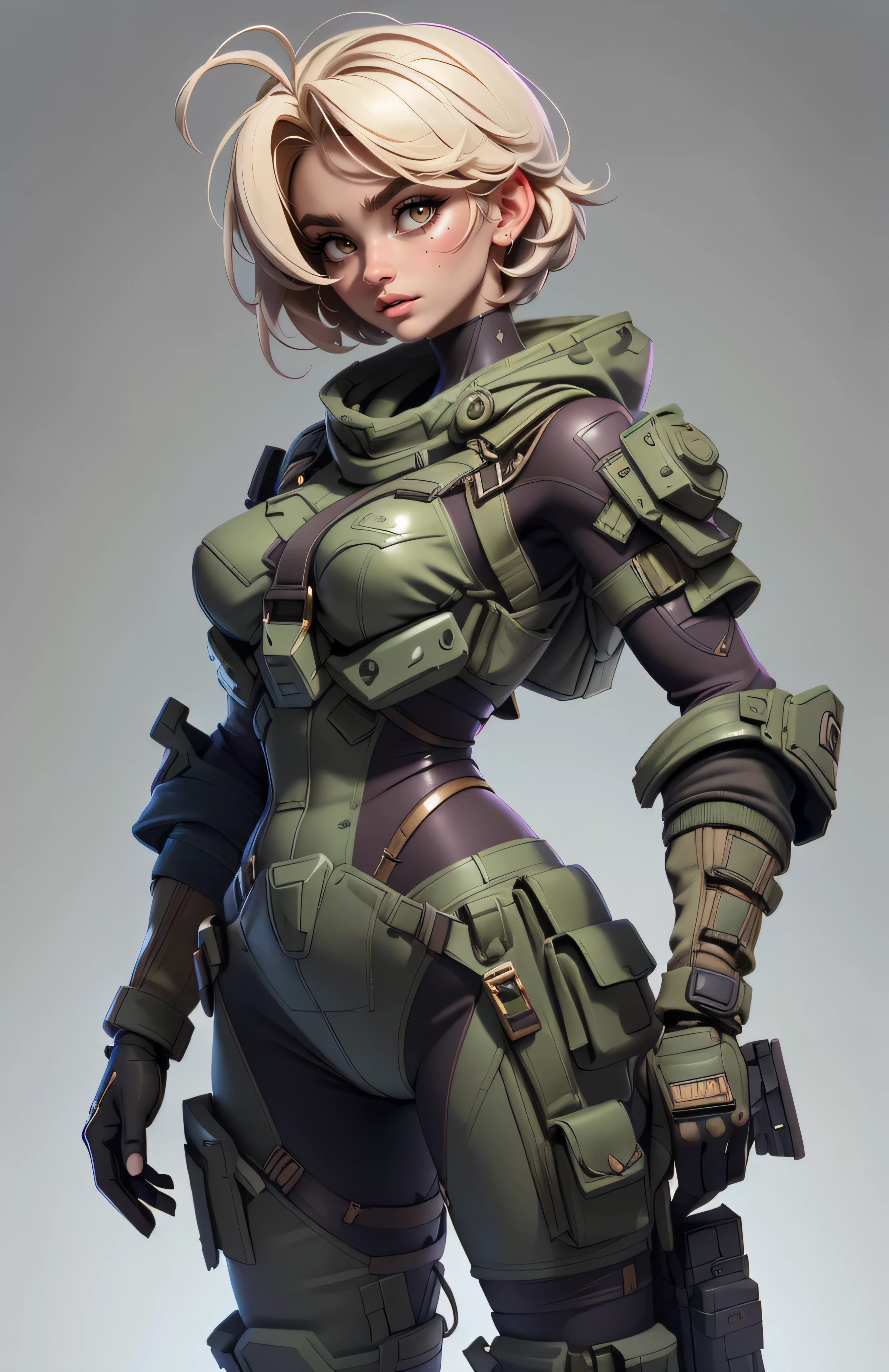 11:23(((Best quality: 1.4))),(无与伦比的tmasterpiece), (hyper HD),(Hyper-realistic 8k CG)、(White hair),(Short hair details),(head looking up),(Put your hands on your waist), ((( body))), (((1 girl in))), 25-year-old American soldier with perfect body,,Beautiful and well groomed face,muscular body:1.2,Solid dark purple jacket with details, (Pictures from head to thighs), Complex equipment, long trousers,The clothes inside are dark, ),Gorgeous and fearless female warrior, fit and muscular body, military shirt, shoulder, Dark blonde hair, tattooed arms, Full detail on the face, high detal, actual, Photoquality, high high quality, (photoactual:1.4), The content is very detailed, tmasterpiece, high high quality阴影,