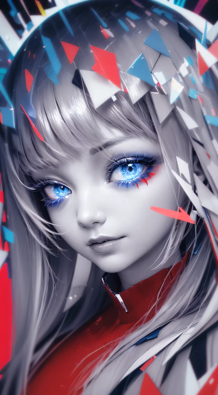 Complex lighting、(masutepiece:1.6)、((((Close-up of a person with red and blue background:1.6), portrait of a cosmic entity, strange portrait with galaxy, in the astral plane ))), (Detailed eyes, Eyes Like Gems, Sparkling eyes:1.3)、astral appearance, galactic dmt entity, nebula aura surrounding subject, glowing black aura, cosmic entity, galactic entity, galactic deity, cosmic horror entity, high quality astral、projection rendering, portrait of a cosmic god, astral ethereal