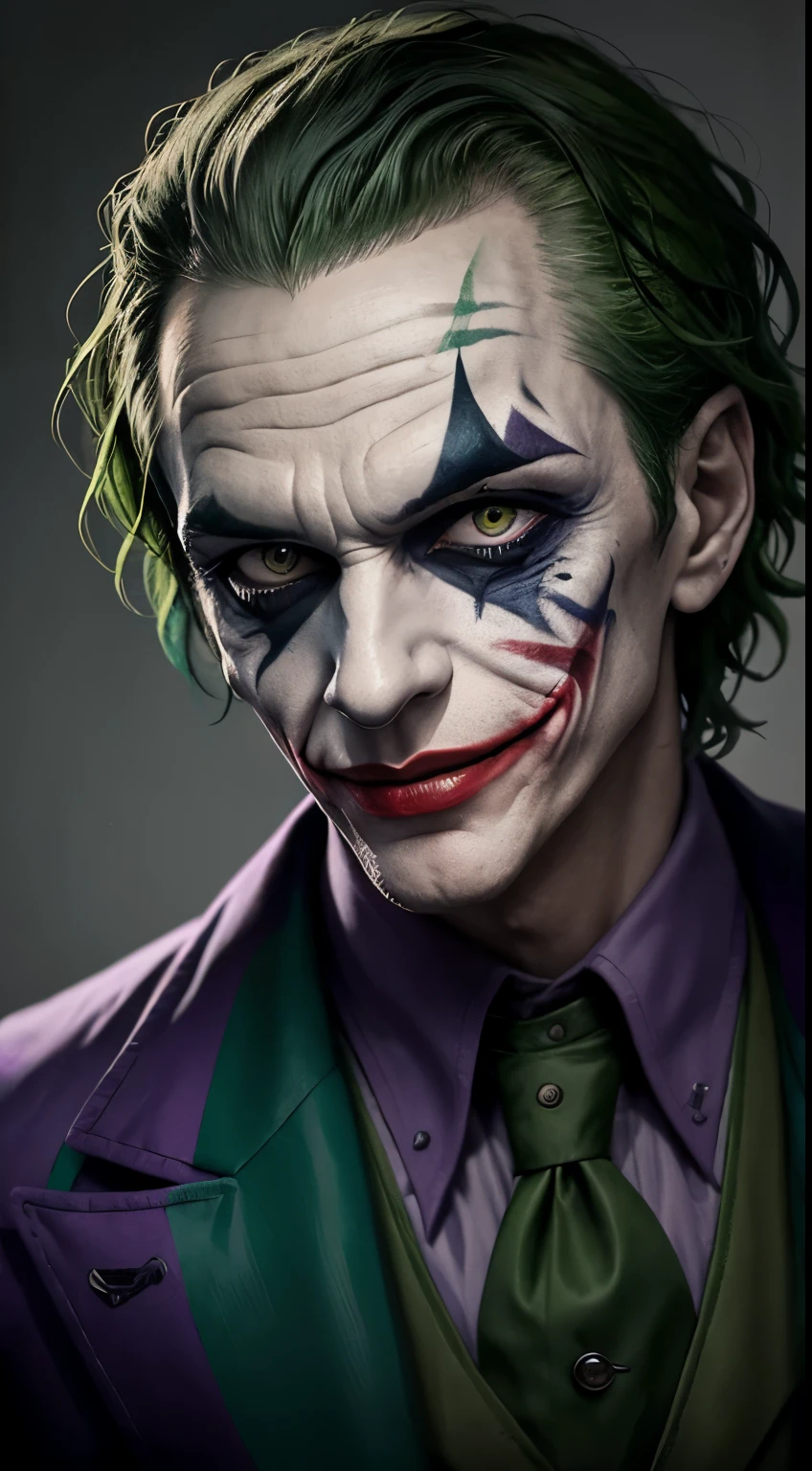 Drawing of a joker with green hair and jacket,Number art by Nicholas Marcicano,reddit,number art,joker portrait,joker portrait,joker portrait,jocker,jocker,from joker(2019),#1 digital paintting of all time,#1 digital paintting of all time,joker movie stills