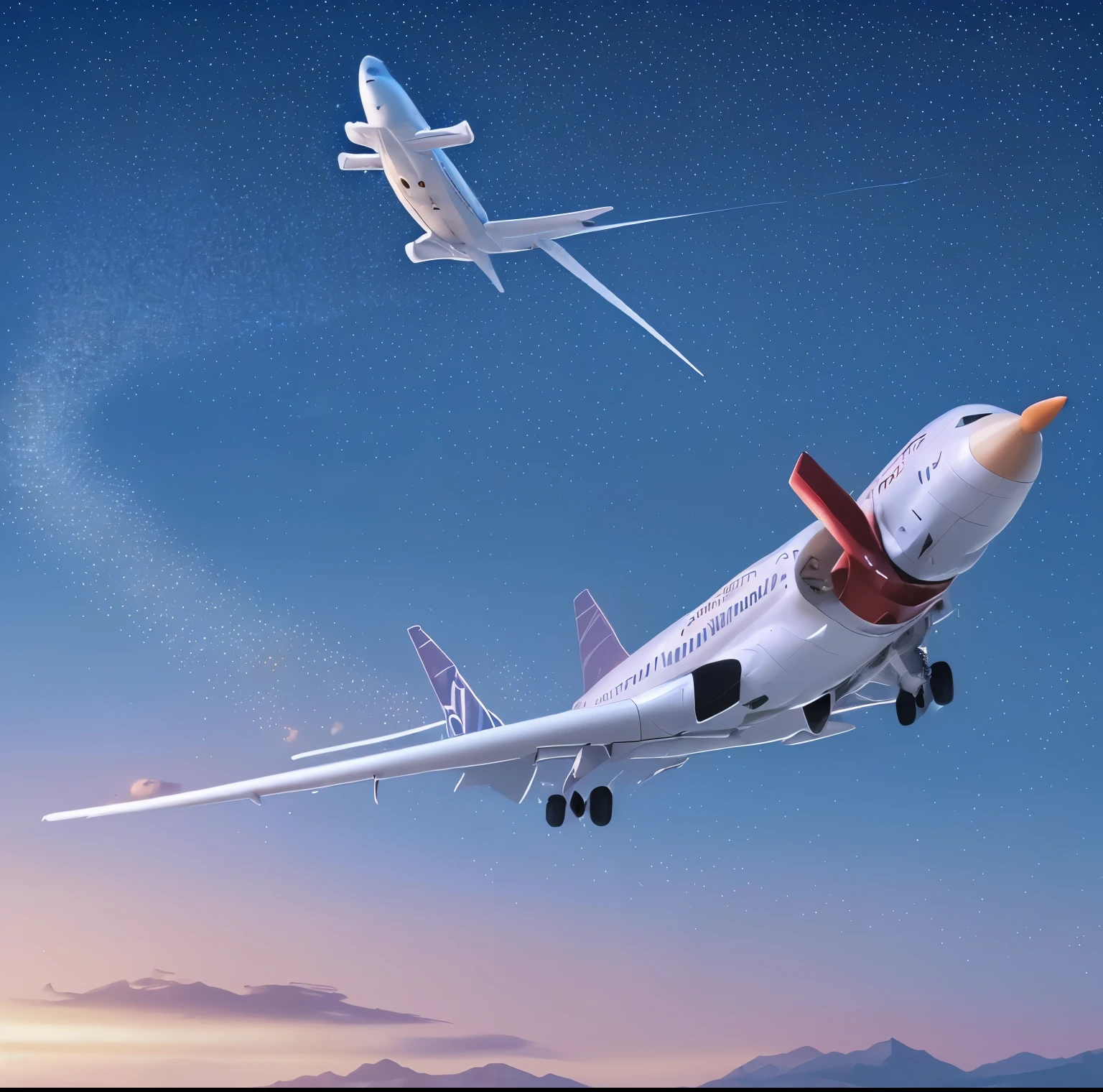 （Airplane performing in the sky）(extremely detaild的 CG unified 8k wallpapers),(tmasterpiece), (Best quality at best), (ultra - detailed), (Most Best Illustration),(The best shadow), (new territories 20christmas:1.2),,