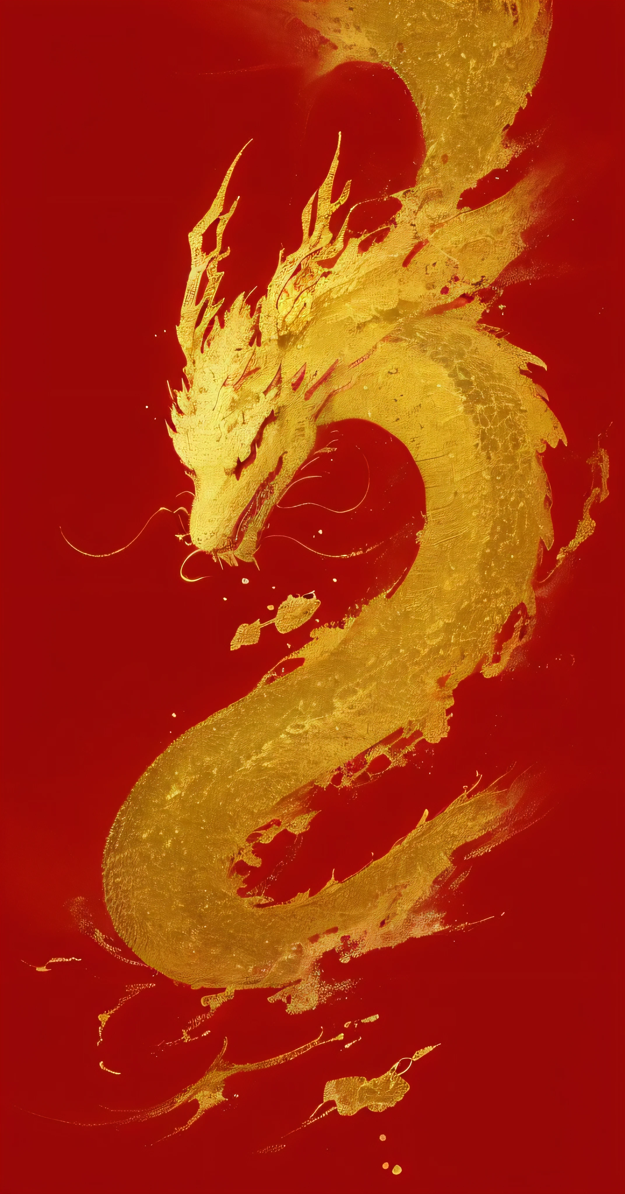 Golden dragon pattern,Gold particles,Chinese dragon silhouette,auspicious auspicious hair, hairy balls, Wins, Long eyelashes, Solid round eyes, fakeanimalears, light smile, Ear ring, square, ultra-realistic realism, shadowing, anaglyph, stereograms, Standing painting, Perspectives, atmosphric perspective, 8K, super detailing, acurate, Best quality at best