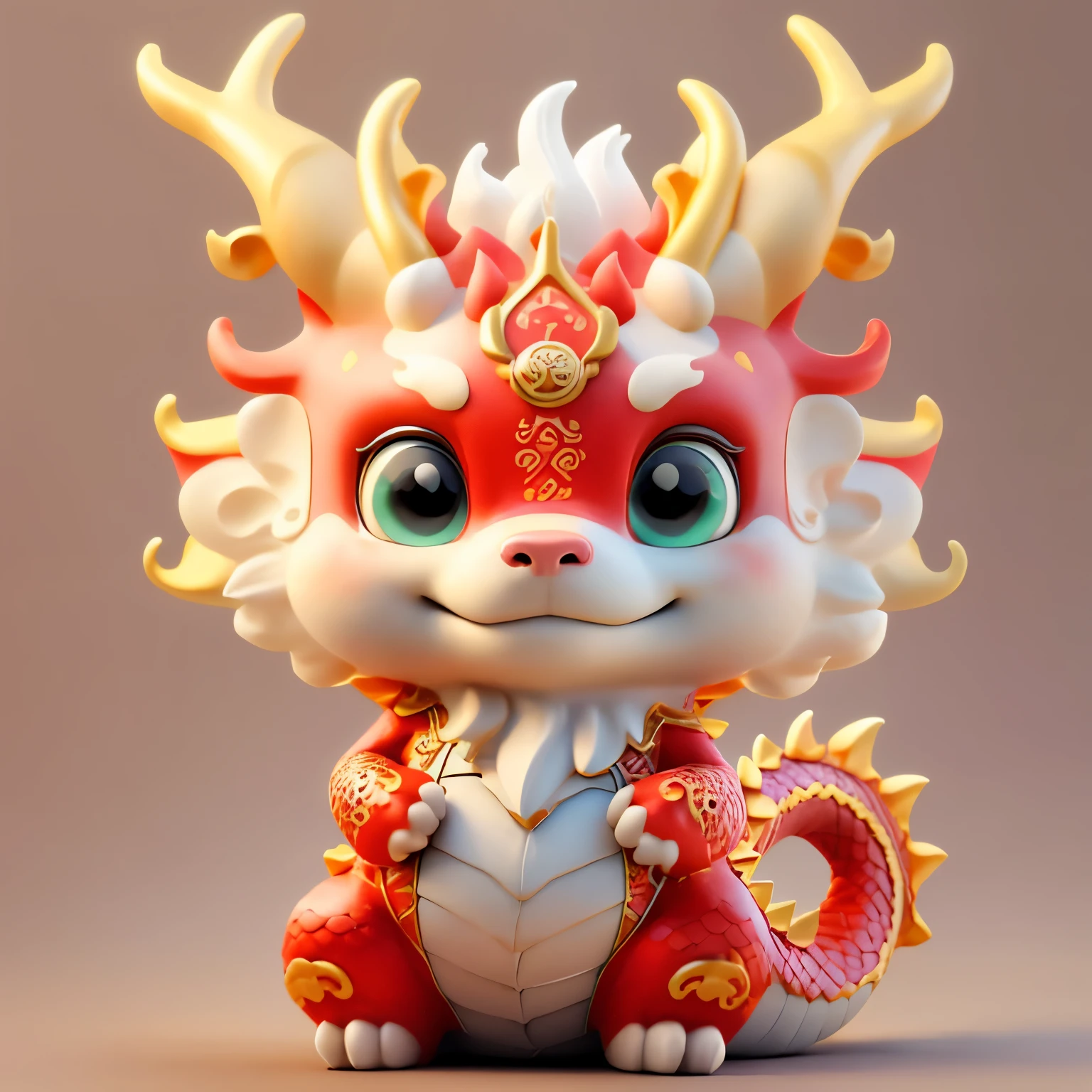 chinesedragon，The background is casual，The picture quality is delicate，k hd，Very amiable expression，