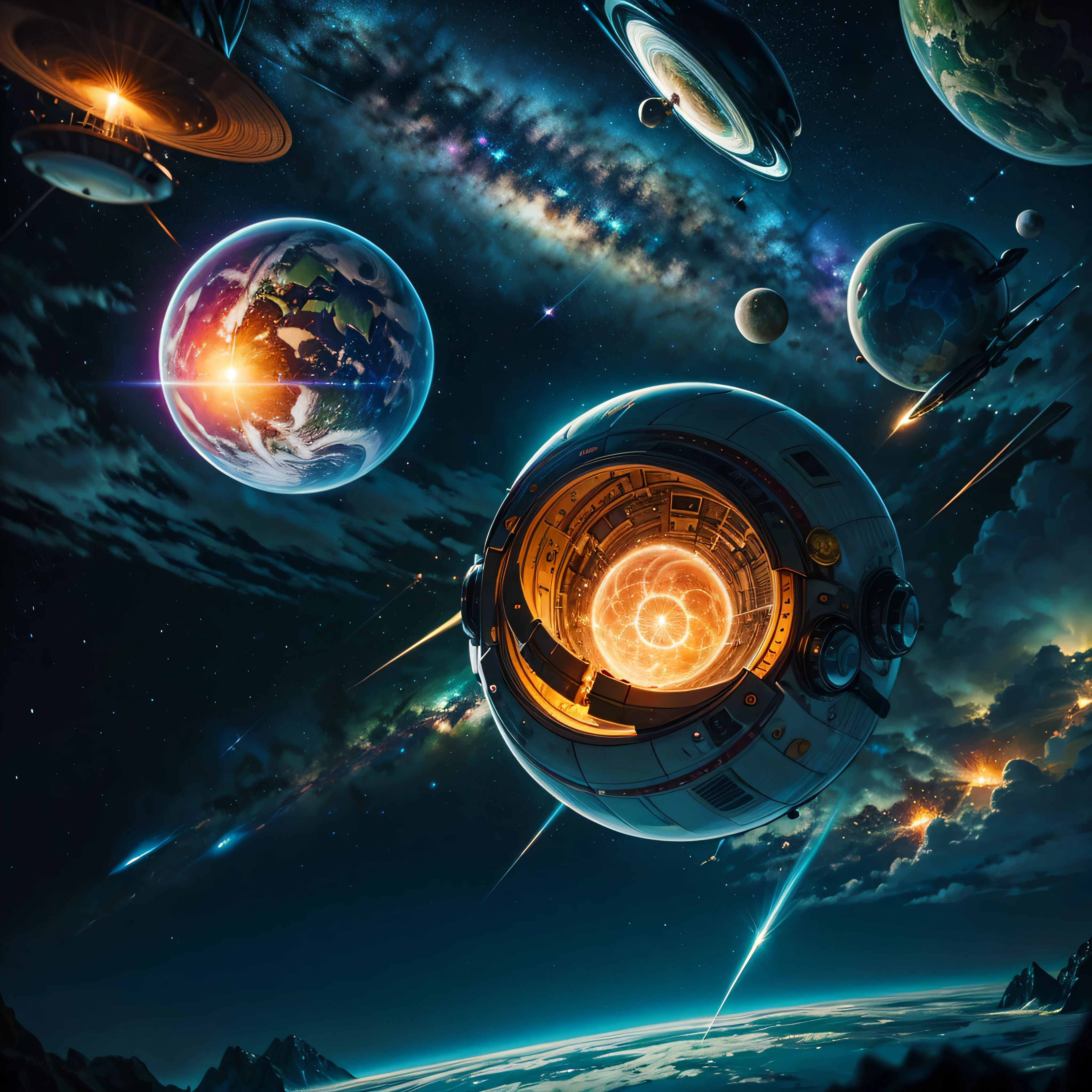 Astronaut:1.4 Quantum From the atom to the galaxy The universe is made up of a huge variety of objects, from the smallest atom to the largest galaxies. Atoms are the basic units of matter. They are composed of a central nucleus, which contains protons and neutrons, surrounded by electrons orbiting around it. Atoms combine to form molecules and compounds, which are the basis of chemistry and life. The molecules, in turn, combine to form cells, which are the basic units of life. Cells organize themselves into tissues, organs, and systems, forming the human body and that of other animals and plants. In addition, there are other subatomic particles, such as quarks and leptons, that are studied in particle physics. As we move away from the subatomic world, we encounter the planets and stars. Our solar is made up of the Sun, planets, asteroids, comets, and other objects. Stars, in turn, cluster into galaxies, which are huge structures containing billions of stars, as well as nebulae, star clusters, and black holes. The entire universe is filled with galaxies that cluster into superclusters and form a vast cosmic web. And there's still so much more to discover and explore beyond what we know to date masterpiece meticulously intricate ultra_high-details extreme improved ultra_high-quality ultra_high-res ultra_photo-realistic optimal ultra_sharpness perfection accurate volumetric Lightning contrast global illumination cgi vfx sfx reflex Octane_rendered ultra_high-def UHD XT3 DSLR HDR romm rgb pbr 3dcg fxaa blu-ray vivid colors-coded anti-aliasing fkaa txaa rtx ssao opengl-shaders glsl-shaders post-processing post-production cell-shading tone-mapping ❤luminescence Heart glow hearth Crystalline earth radiant varies multi etc. --s 1000 --c 20 --q 20 --chaos 100