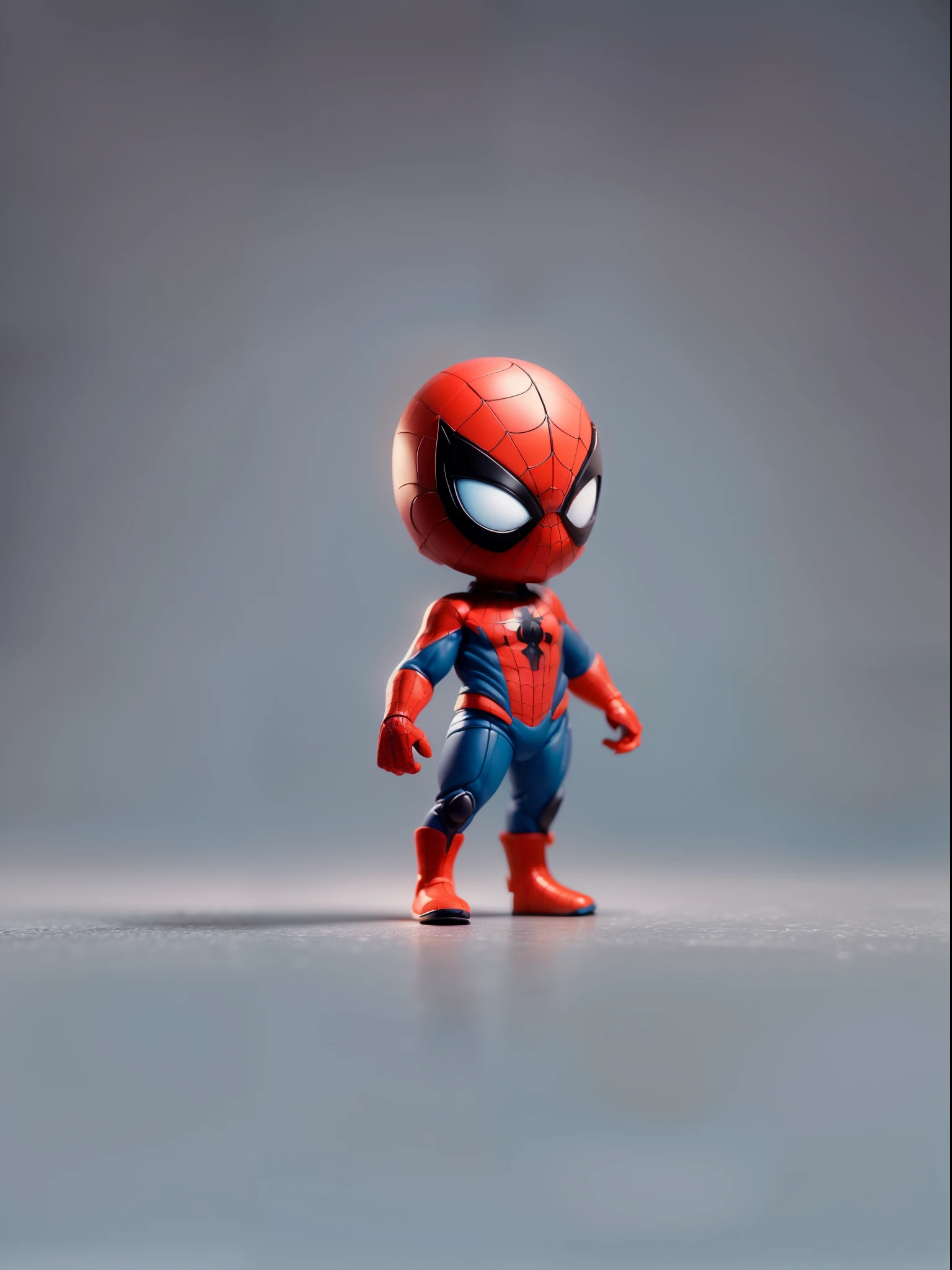 (Blind box toy style:1.3),((Full body shot)),(1 cute spiderman,solo)(((solo))),dreamy glow, plastic style, Clean black background, (circular base)( Global illumination, Ray tracing, hdr, unreal render,reasonable design, high detail, Masterpiece, Best quality, hyper HD, Cinematic lighting)